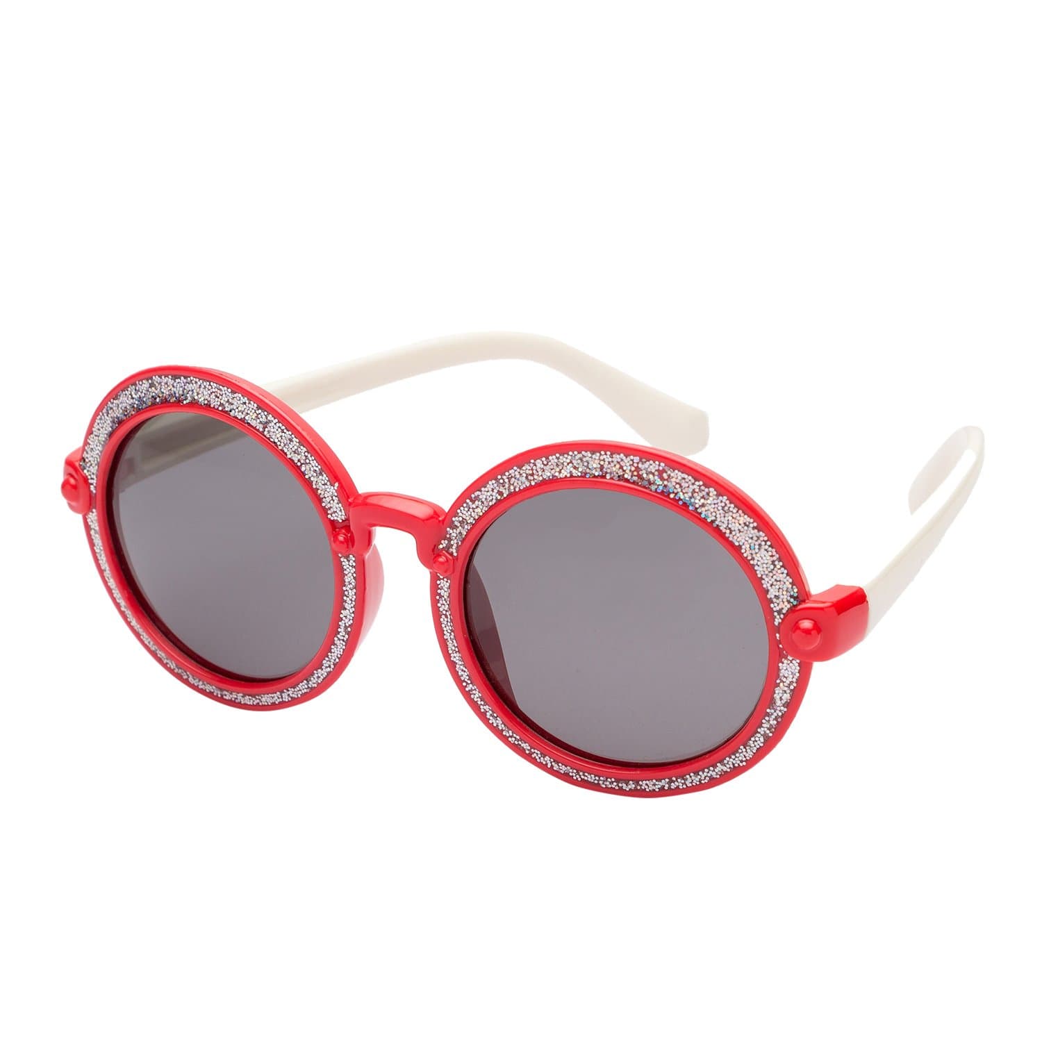GANSTAUV Protected Polarised Round Boy's and Girl's Sunglasses (48, Red, 5-10 Years)