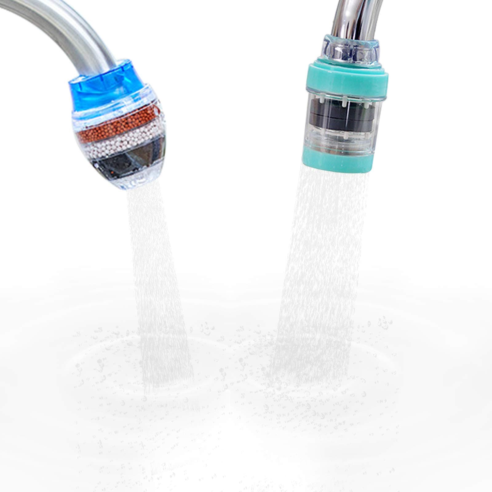 Pack of 2 Faucet Water Filter Coconut Carbon Home Kitchen Faucet Tap Water Clean Purifier Filter Cartridge (Random Color) -Fits Standard Faucets, Easy to Install
