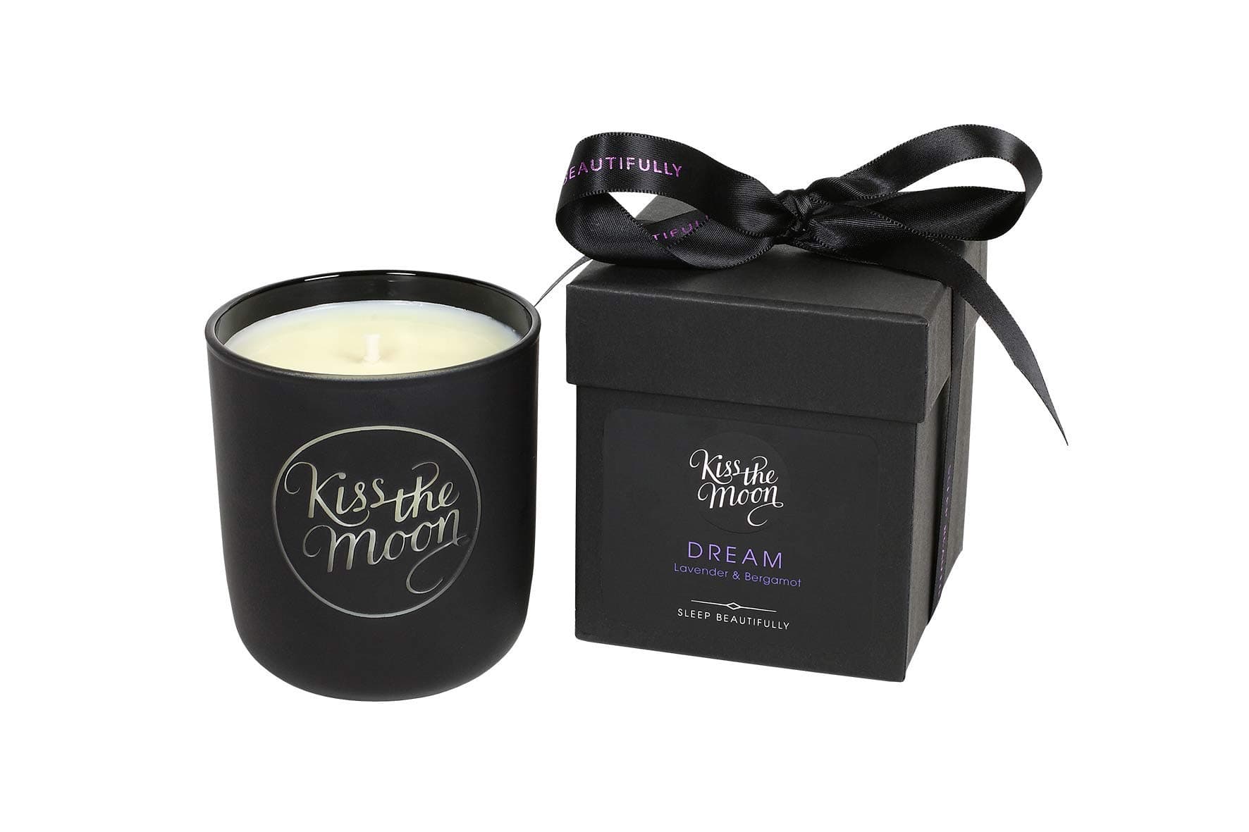Kiss The MoonDream Aromatherapy Soy Candle 240ml | Relaxing Sleep Aid Aromatherapy Scented Candle | Includes Essential Oils to Aid Sleep | Lavender & Bergamot Fragrance