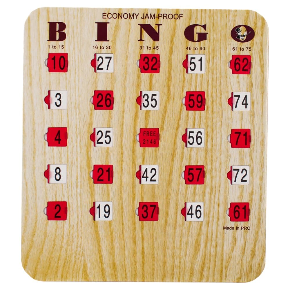 MR CHIPS Jam-Proof Fingertip Slide Bingo Cards with Sliding Windows 10 Pack in Tan Style