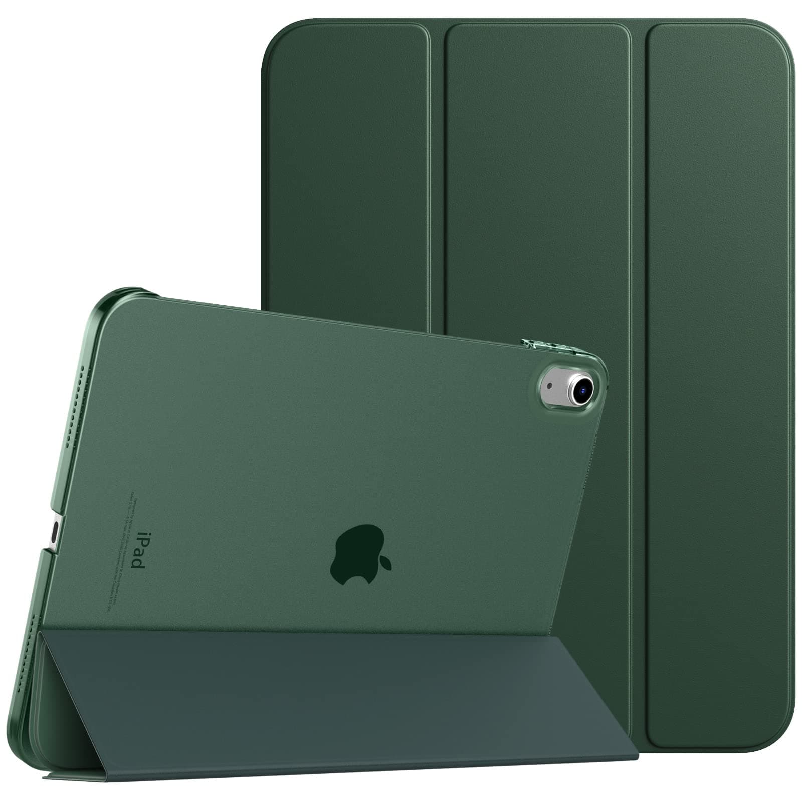 TiMOVO Case for iPad (A16) 11th Generation 11 Inch 2025/iPad 10th Generation 10.9 Inch 2022, Slim Stand Cover with Hard Translucent Back, Support Touch ID, Auto Wake/Sleep, Midnight Green