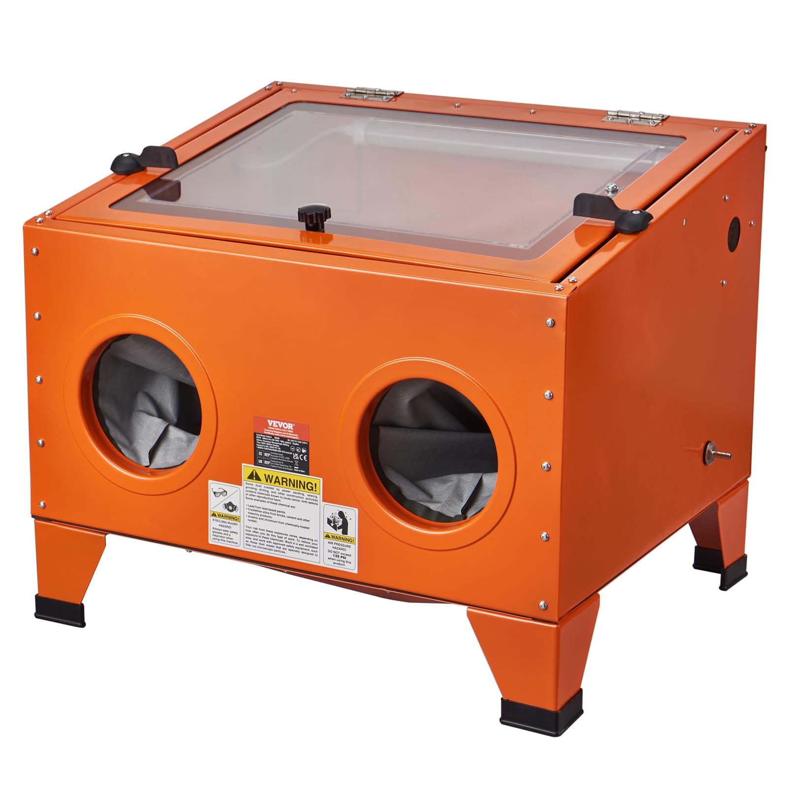 VEVOR 25 Gallon Sandblasting Cabinet, 40-120PSI Portable Sandblasting Cabinet Countertop Heavy Duty Steel Sandblaster with Sandblasting Gun and 4 Ceramic Nozzles