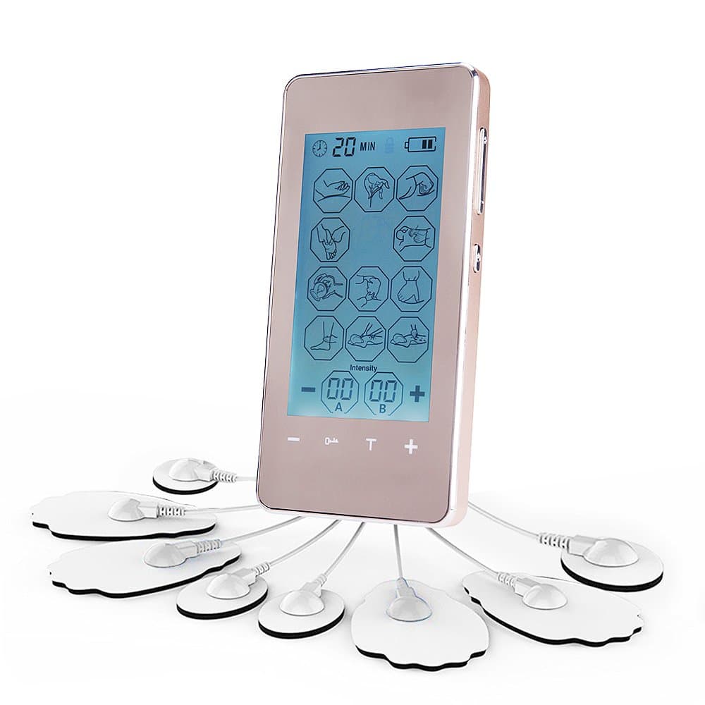 TENS EMS,Electronic Massager Pain Relief Digital Massage Touch Screen Tens Unit with 12 Modes and 2 Channels, FDA (Back, Neck, arms, Legs, abs, Arthritis)
