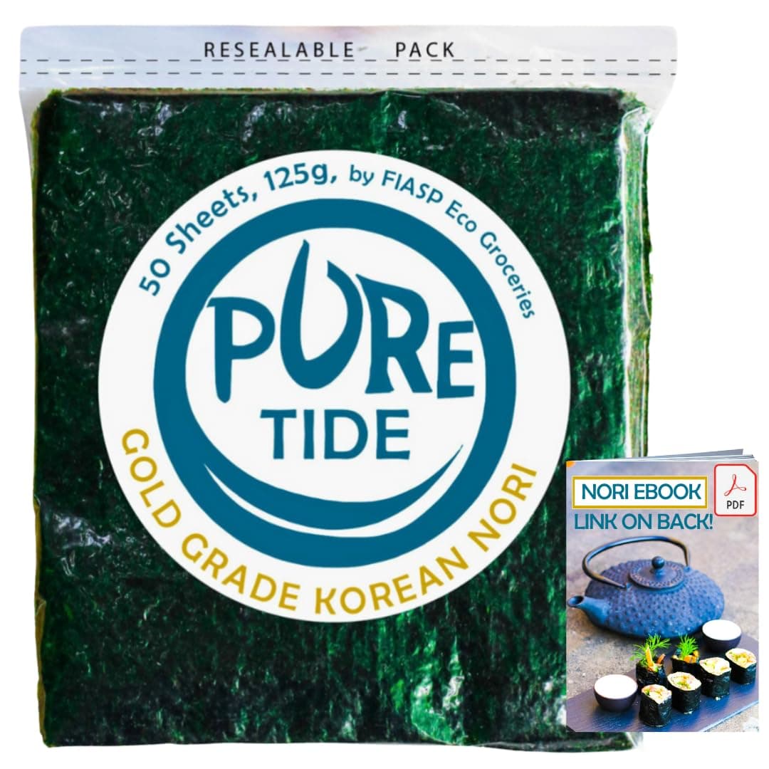 Sushi Nori Seaweed | Lab Tested | South Korean | Top Grade | 50 Sheets 125g | Resealable | UK Company