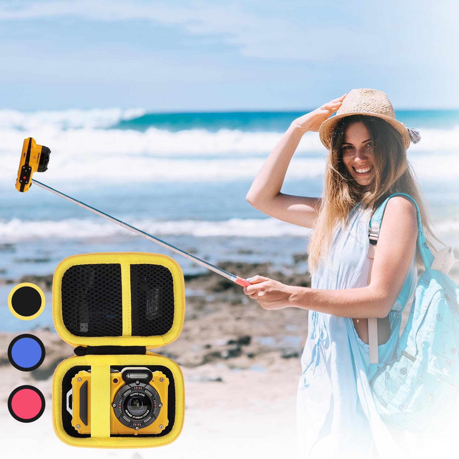 Storage Case Compatible Kodak PIXPRO WPZ2 Compact Digital Camera (Black Case), black case, Case