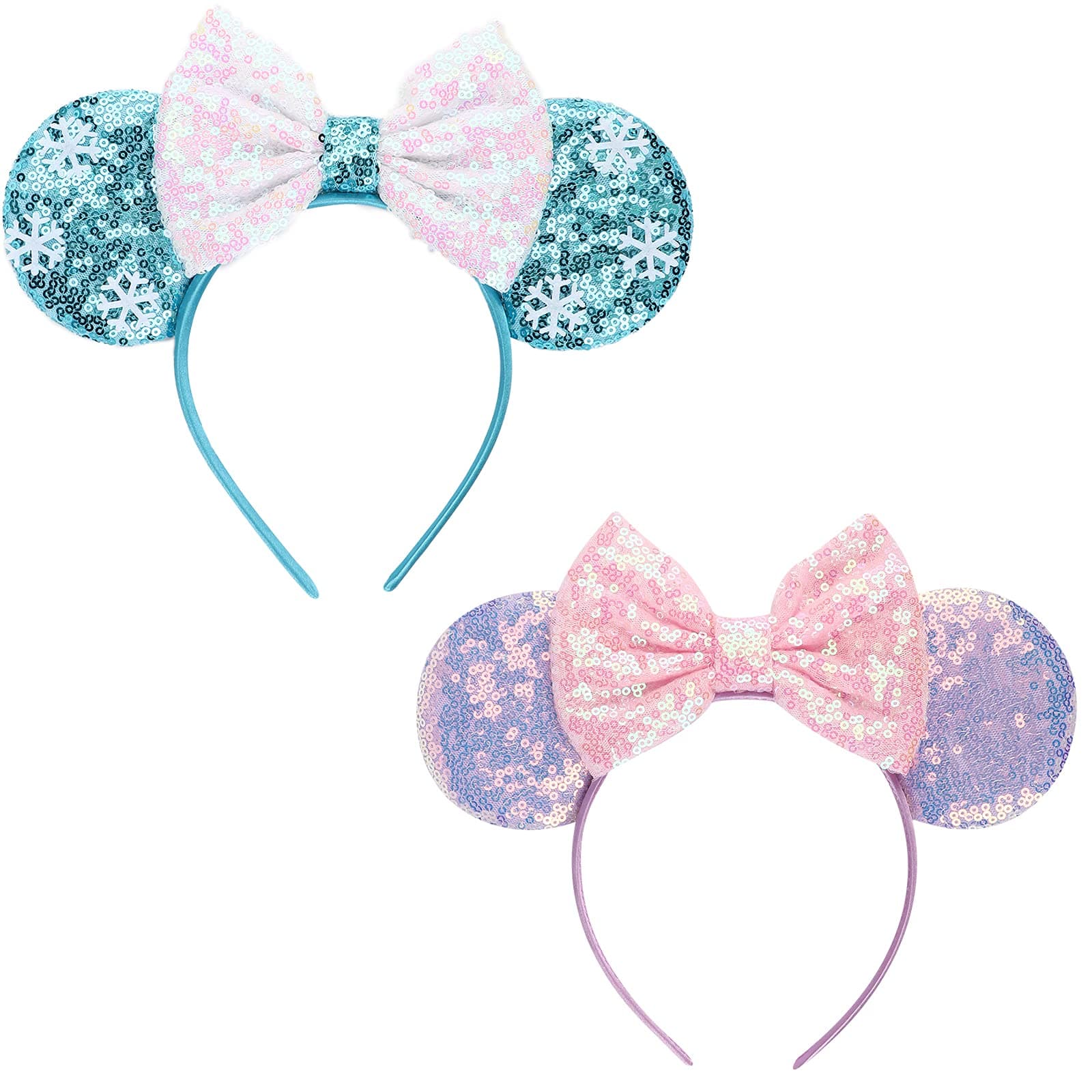 DRESHOW Mouse Ears Bow Headbands Glitter Party Decoration Cosplay Costume for Women