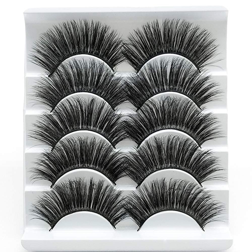 5 Pairs Faux 3D Mink Lashes Multipack,False Eyelashes Natural Soft False Eyelashes Pack for Makeup Eyelashes Extension(3D02)