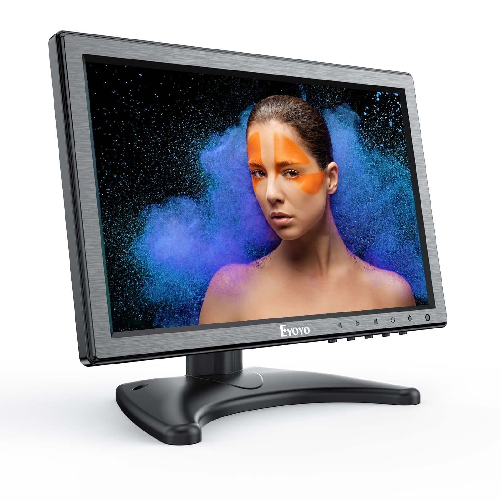 Uphig 10 inch IPS LCD HD 1280x800 Monitor Video Audio HDMI VGA AV BNC Input For Home Security Computer CCTV With Loudspeakers (10'')