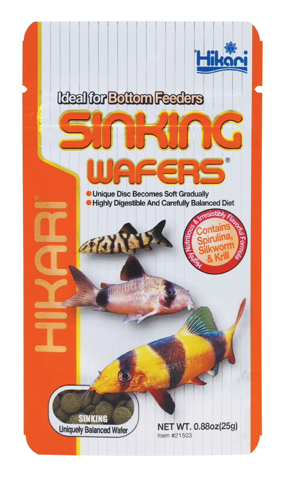 Hikari Tropical Sinking Wafers Fish Food, 0.88 oz (25g)