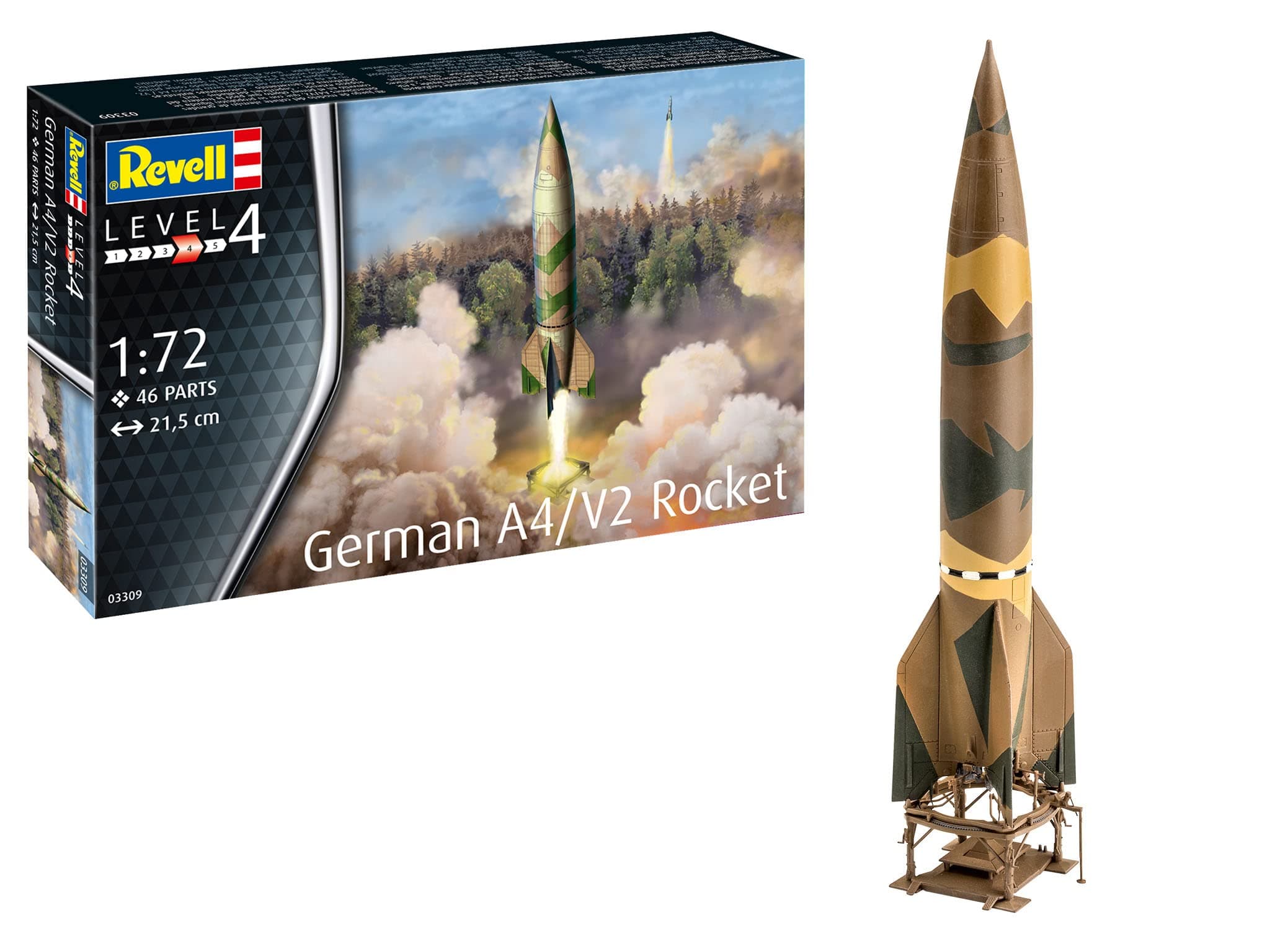 Revell 03309 German A4/V2 Rocket 1:72 Scale Unbuilt/Unpainted Plastic Model Kit
