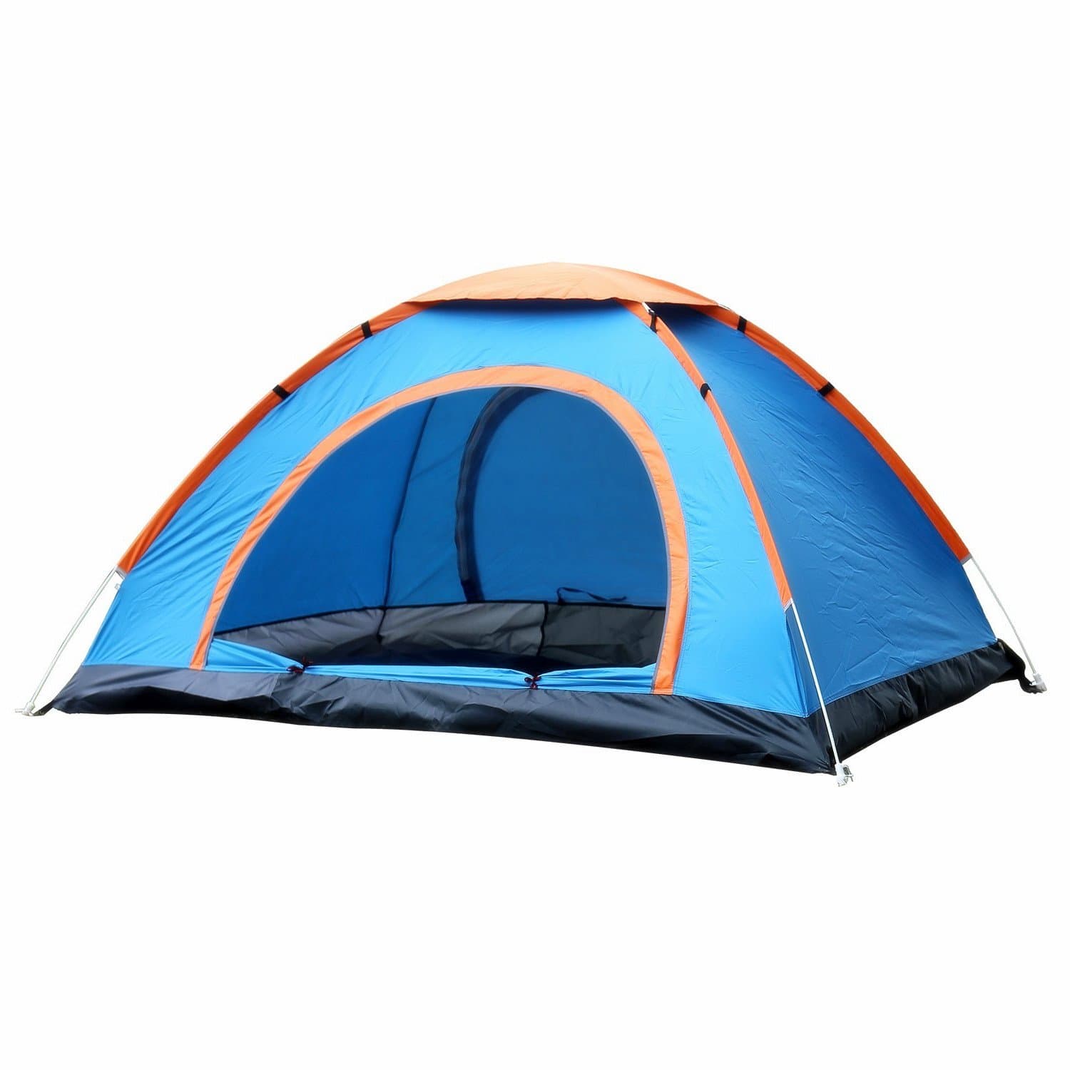 EverKing Outdoor 3-4 Person Automatic Pop up Instant Tent Two Doors, Portable Cabana Beach Tent 3-4 Person Fishing Anti UV Beach Tent Beach Shelter - Quick Set Up in Seconds (Fluorescent Blue)