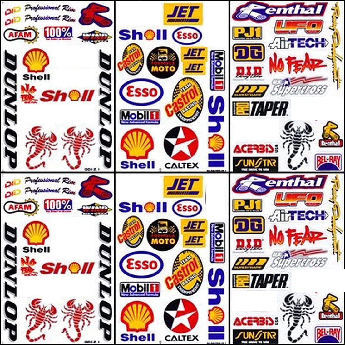 6x Racing Boat Car Rc Decal Kit Sticker Sheets #RCB601-1