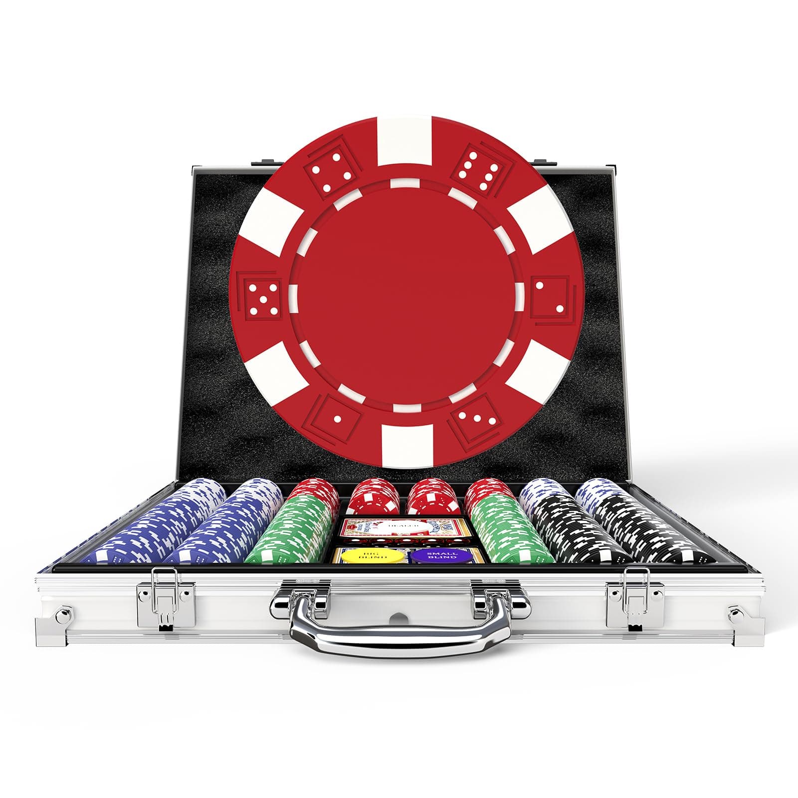HEITOK Poker Chip Set, 500PCS 11.5g Casino Quality Poker Chips with Aluminum Case, Playing Cards, Dealer Button for Texas Hold'em, Blackjack, Casino Games