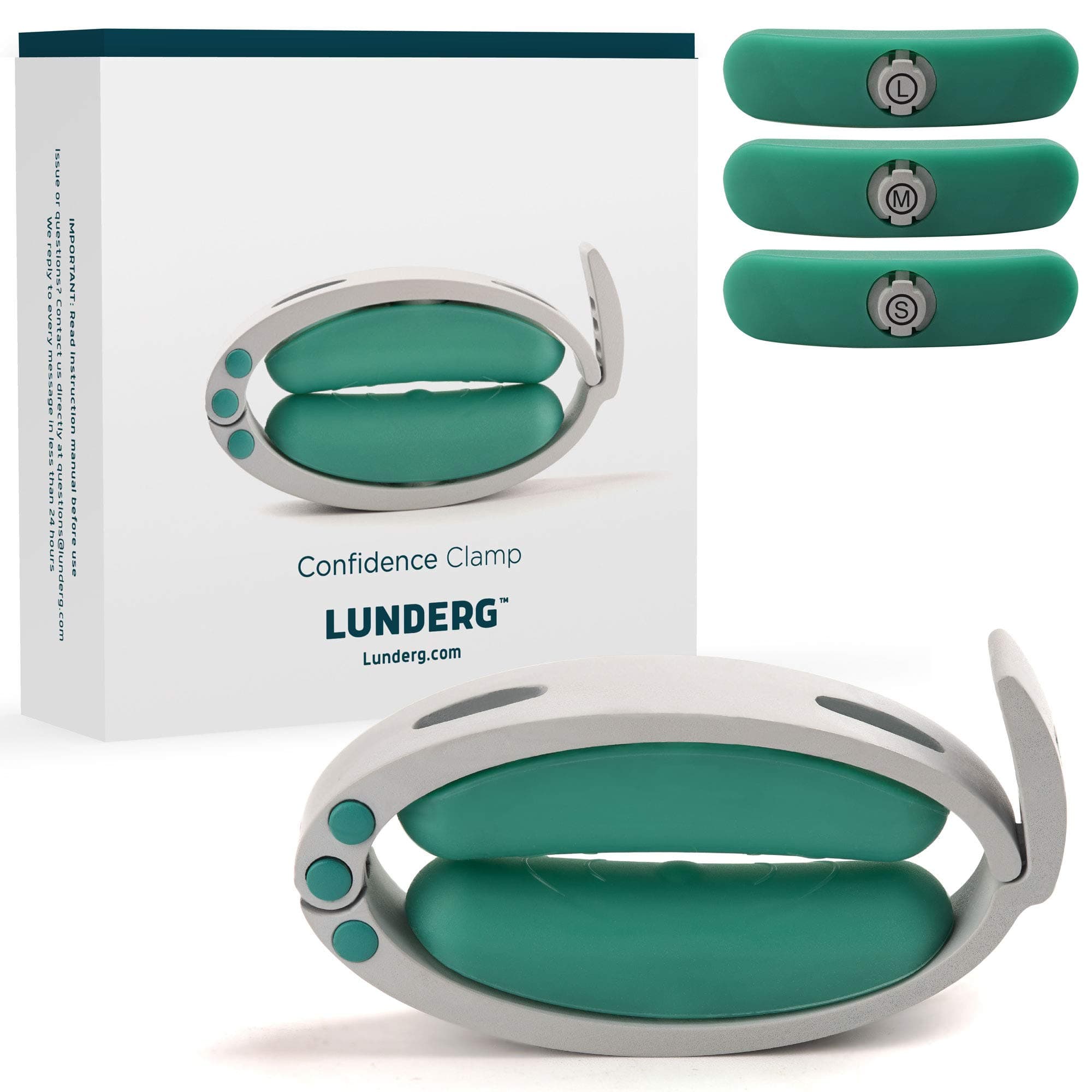 Confidence Clamp by Lunderg - The Original Incontinence Clamp for Men with 3 Removable Top Pads (S, M & L) for Reliable Control and Everyday Confidence - Male Incontinence Products