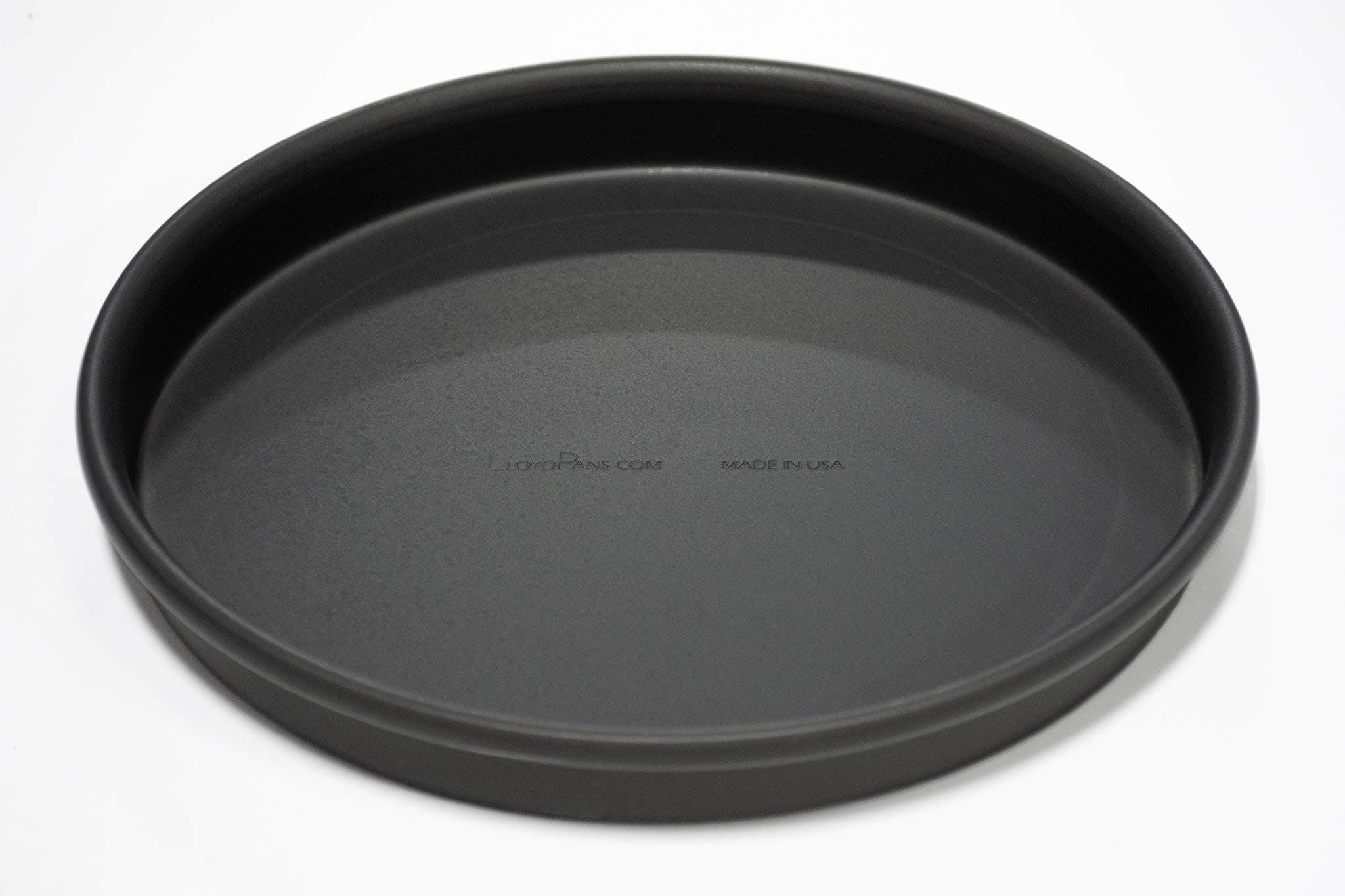 LloydPans 10x1, Pre-Seasoned PSTK, Rolled Rim for Strength Straight Sided Pizza Pan, inches, Dark Gray