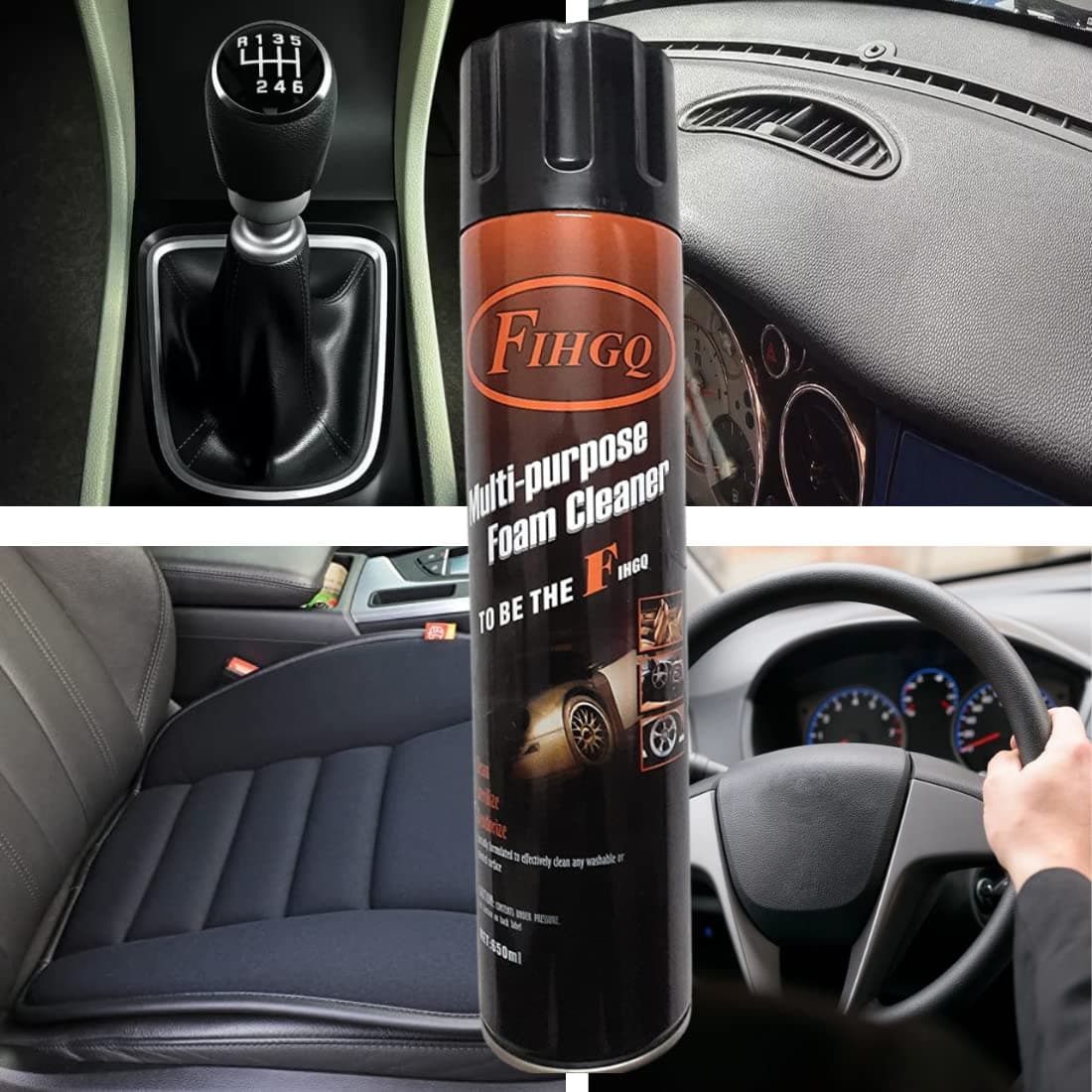 GLASSIMON Multipurpose Foam Cleaner Spray Foam, American Formula Spray for Car Sofa Leather Carpet Cleaning, dashboard, steering, doors & seat cover cleaning - 500 ml (Pack of 1)