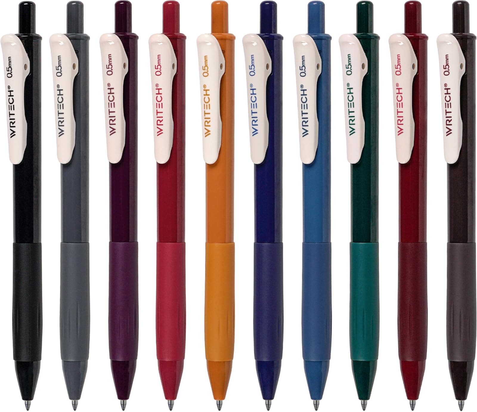 Retractable Gel Pens Quick Dry Ink Pens Fine Point 0.5mm 10 Assorted Unique Vintage Colors For Journaling Drawing Doodling and Notetaking (Vintage 1)