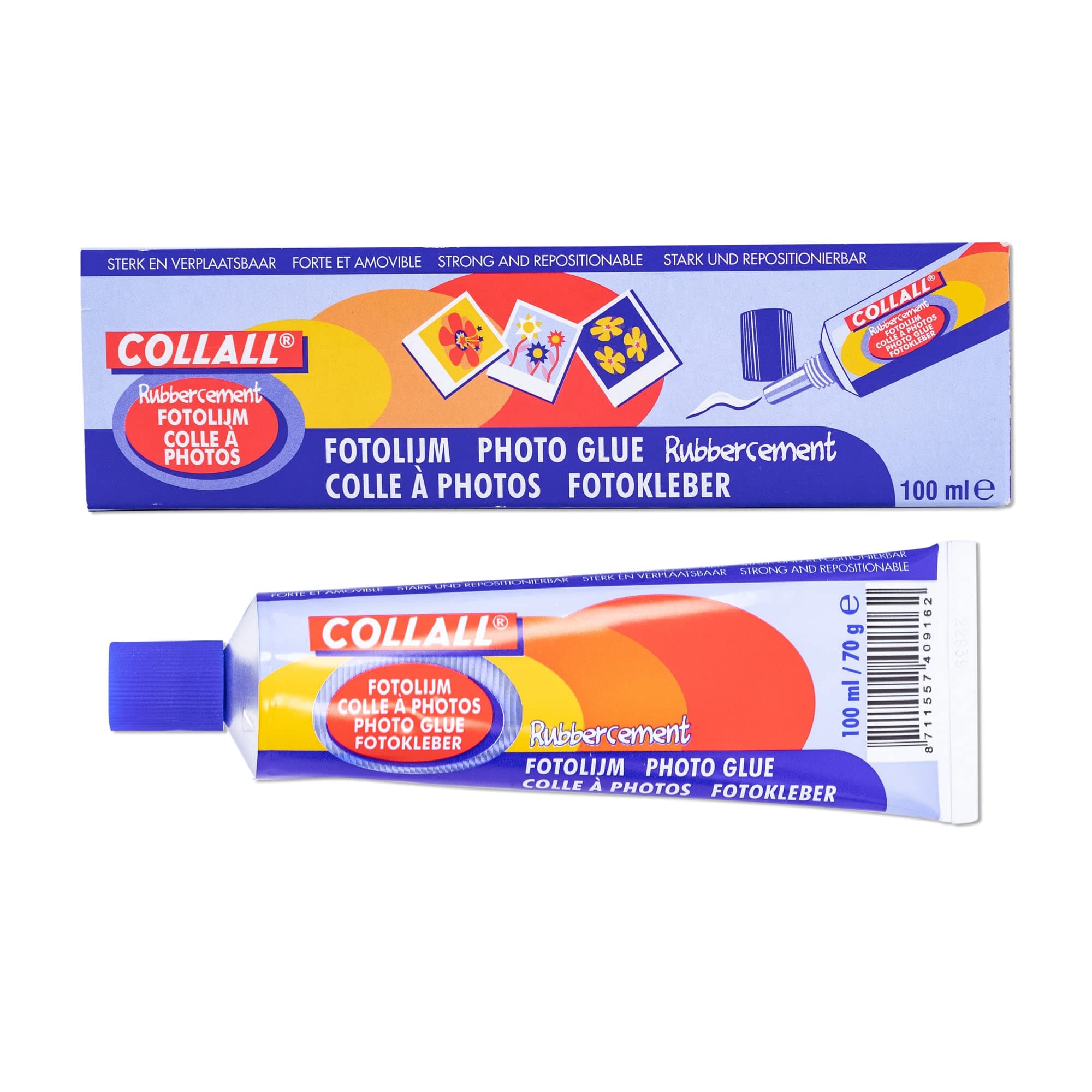 Repositional Quick Drying Photo Glue - 100ml Tube by CollAll - Strong, Flexible & Clear Adhesive - Perfect for Photos, Papercraft, Scrapbooking, Cardmaking, Journaling and More