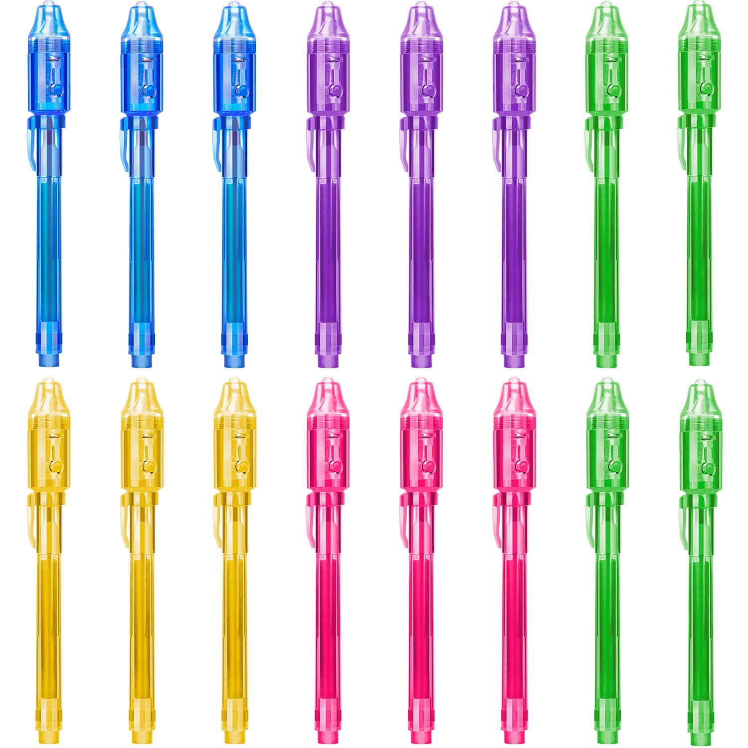 Invisible Ink Pen for kids 16Pcs: Spy Pens with UV Light Party Favors - School Classroom Students Prizes - Magic Gifts Birthday Goodie Valentines Black Markers Halloween Easter Day Christmas Gift