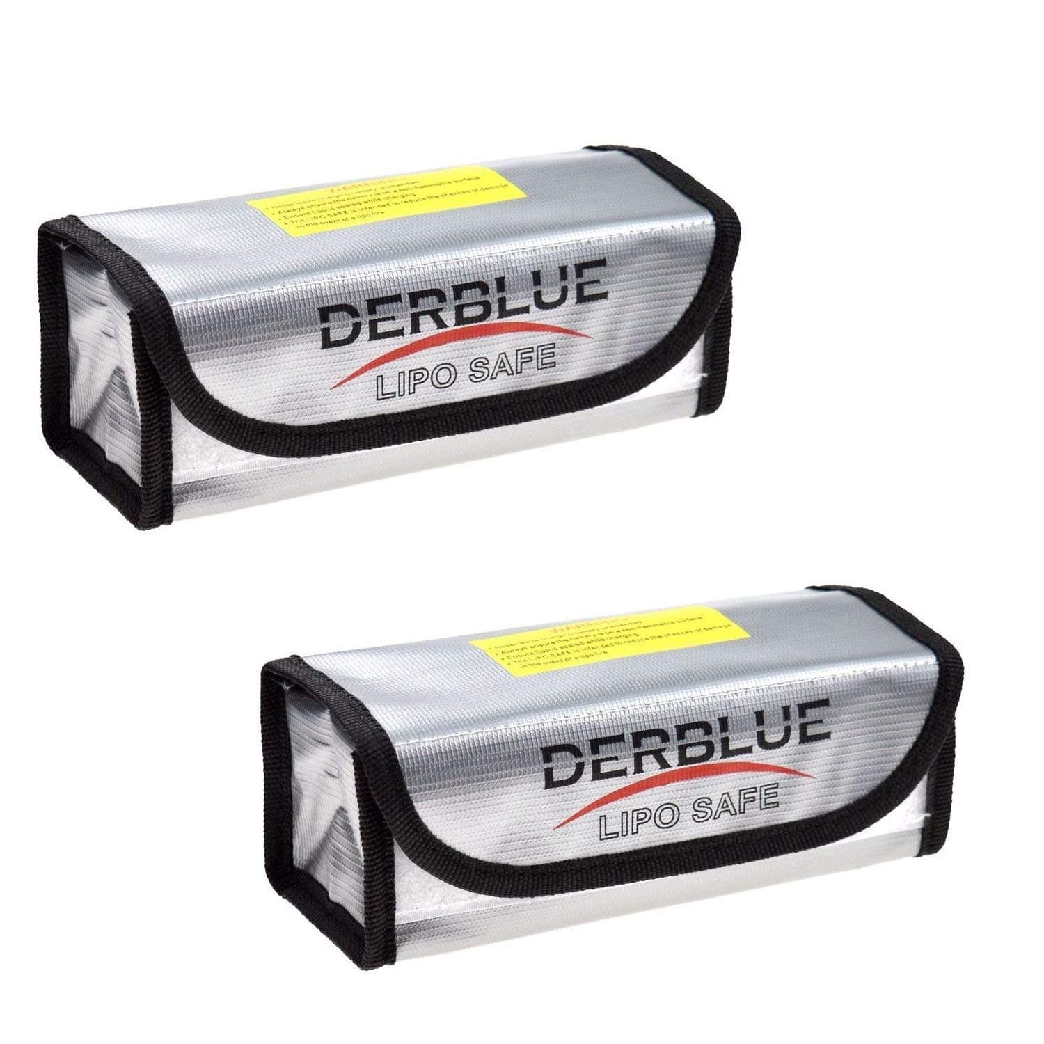 DerBlue 2pcs Fireproof Explosionproof Lipo Battery Safe Bag Lipo Battery Guard Safe Bag (185x75x60mm)