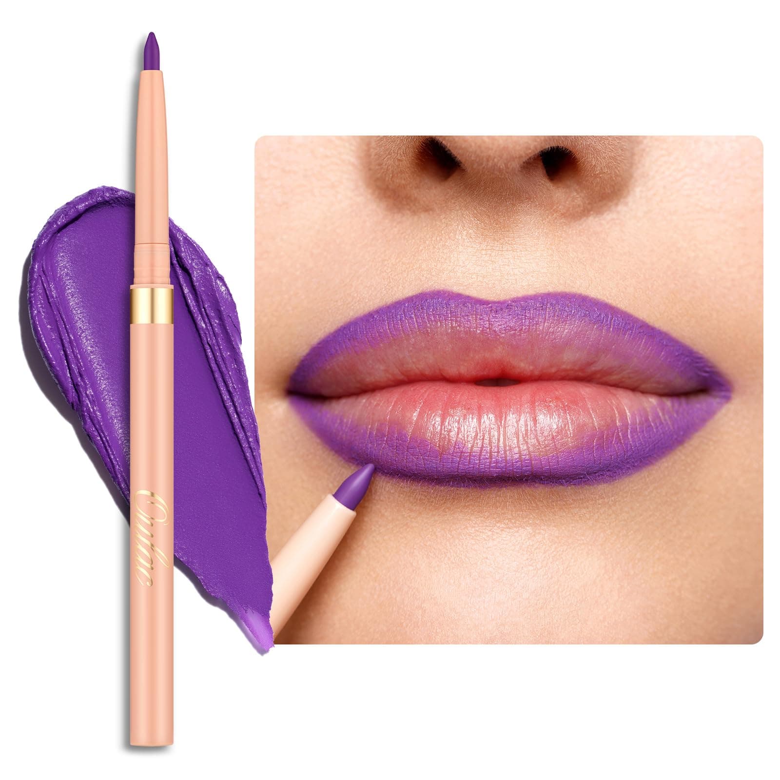OULAC Matte Purple Lip Liner, Waterproof Lipliner Pencil Lasts 24H +, Highly Pigmented, Smooth and Smudge-proof Formula, Contour Your Lips, Vegan (08) Well-dressed