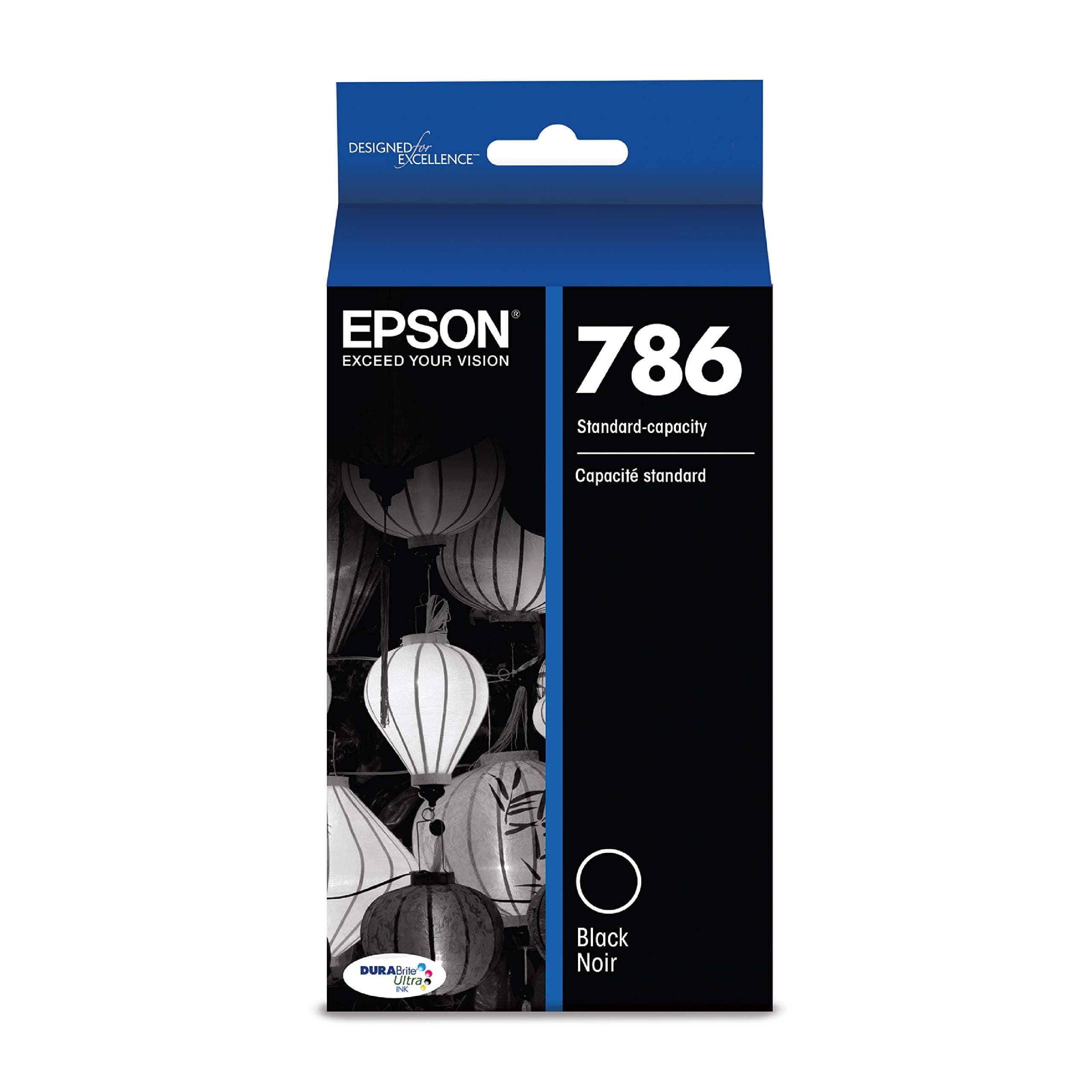 EPSON 786 DURABrite Ultra Ink Standard Capacity Black Cartridge (T786120-S) Works with WorkForce WF-5110, 5190, 5620, 5690