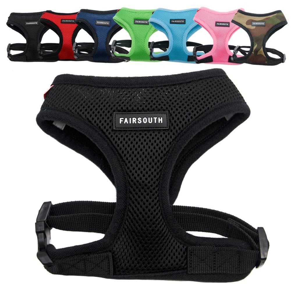 FAIRSOUTH Classic Dogs/Puppies Harness - Safety Reflective Material Ensure Safe Bust 12"~18" Black (S)