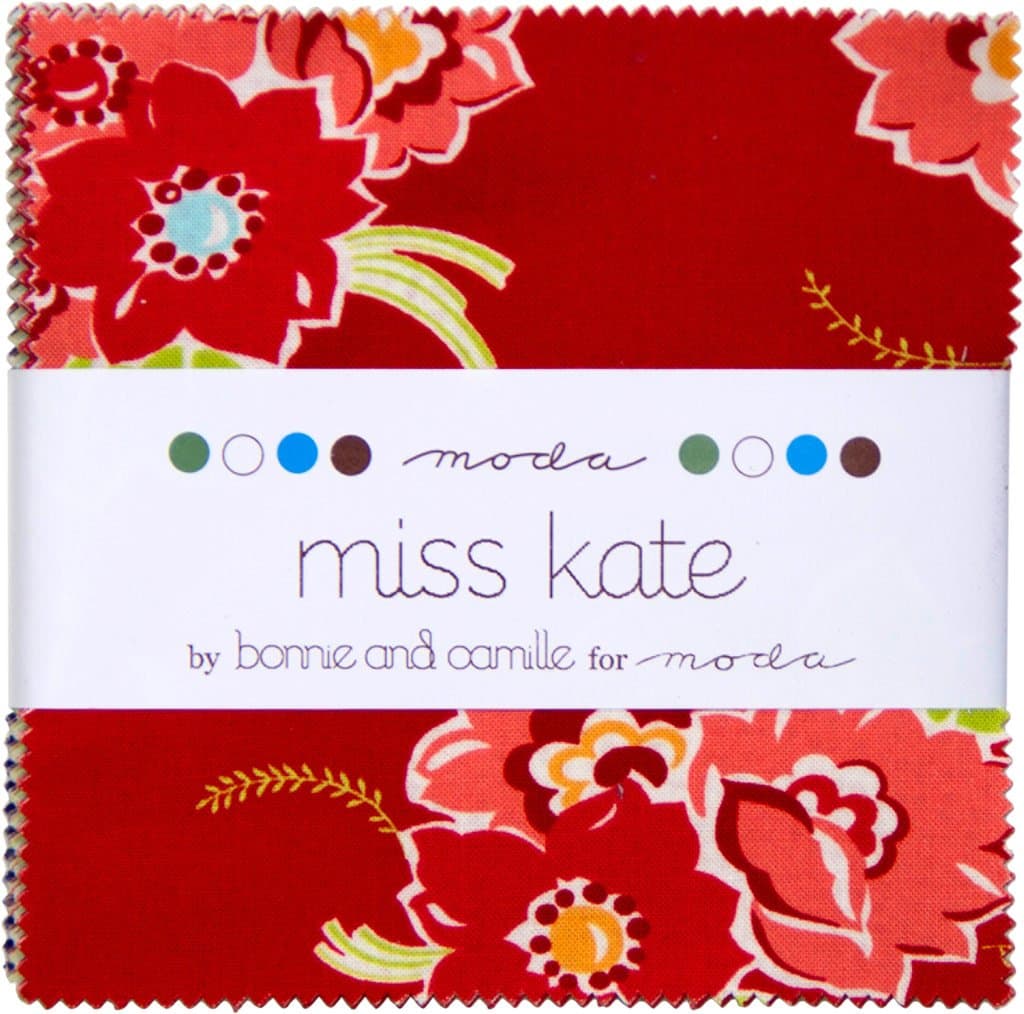 Moda Miss Kate Prints Charm Pack, 42 5-inch Cotton Fabric Squares