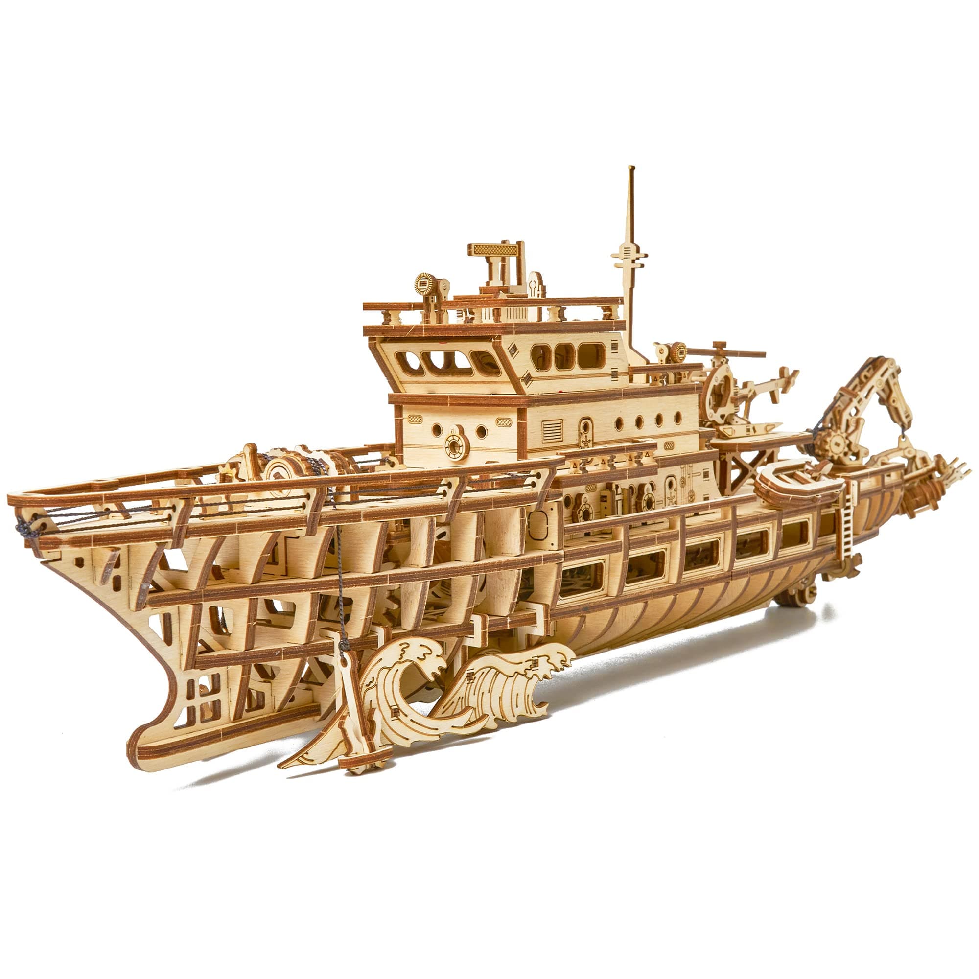 Ocean Yacht 3D Wooden Puzzle for Adults to Build - 565 Pieces - Drives Up to 8 ft - Expert Level - DIY Model Kit