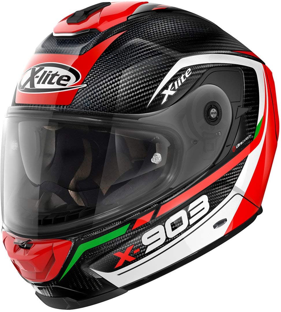 X-Lite X-903 Ultra Carbon Cavalcade N-Com Helmet, White-Black-Red, size: M | X9U0003670102