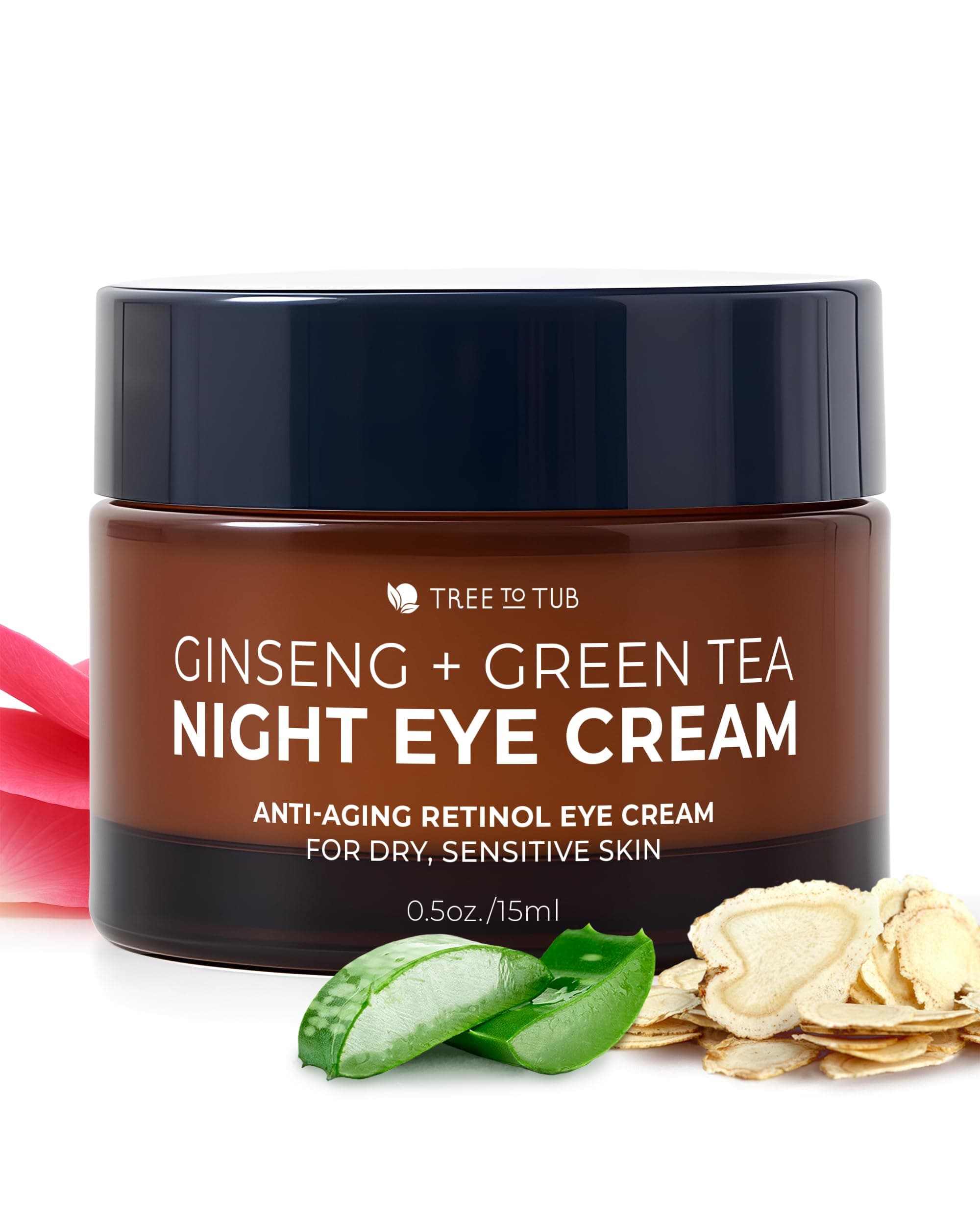 Gentle Retinol Eye Cream for Sensitive Skin. The Only pH 5.5 Anti Aging Eye Cream For Wrinkle Repair, Eye Bags and Dark Circles. Pure Hyaluronic Acid Eye Serum for Ageless Results, 0.5 oz-by Tree To T