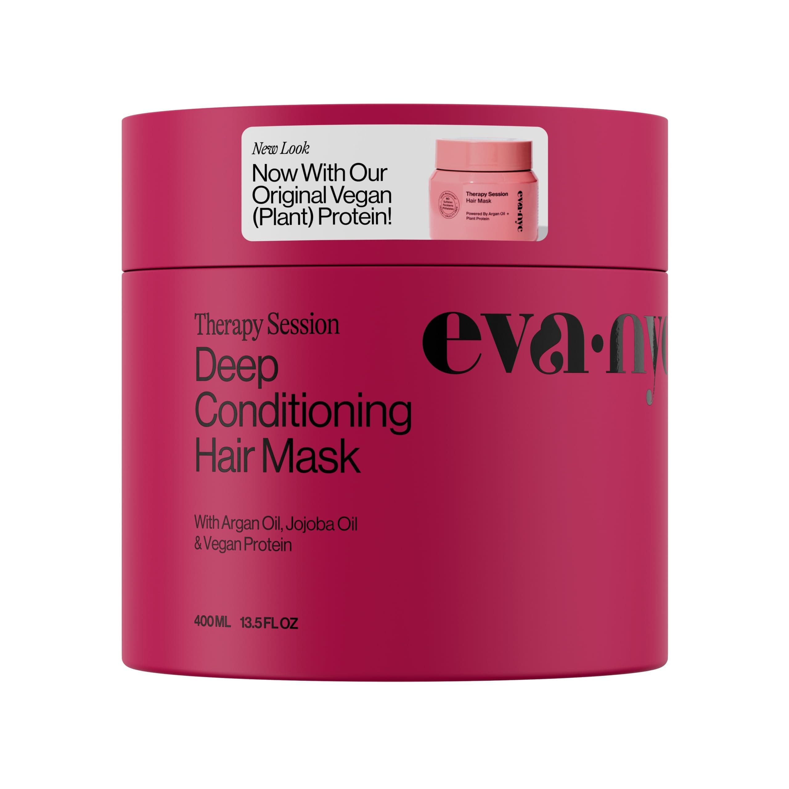 Eva NYC Therapy Session Hair Mask, Deep Conditioning Hair Mask Infused with Argan Oil and Plant Protein, 16.9 fl oz