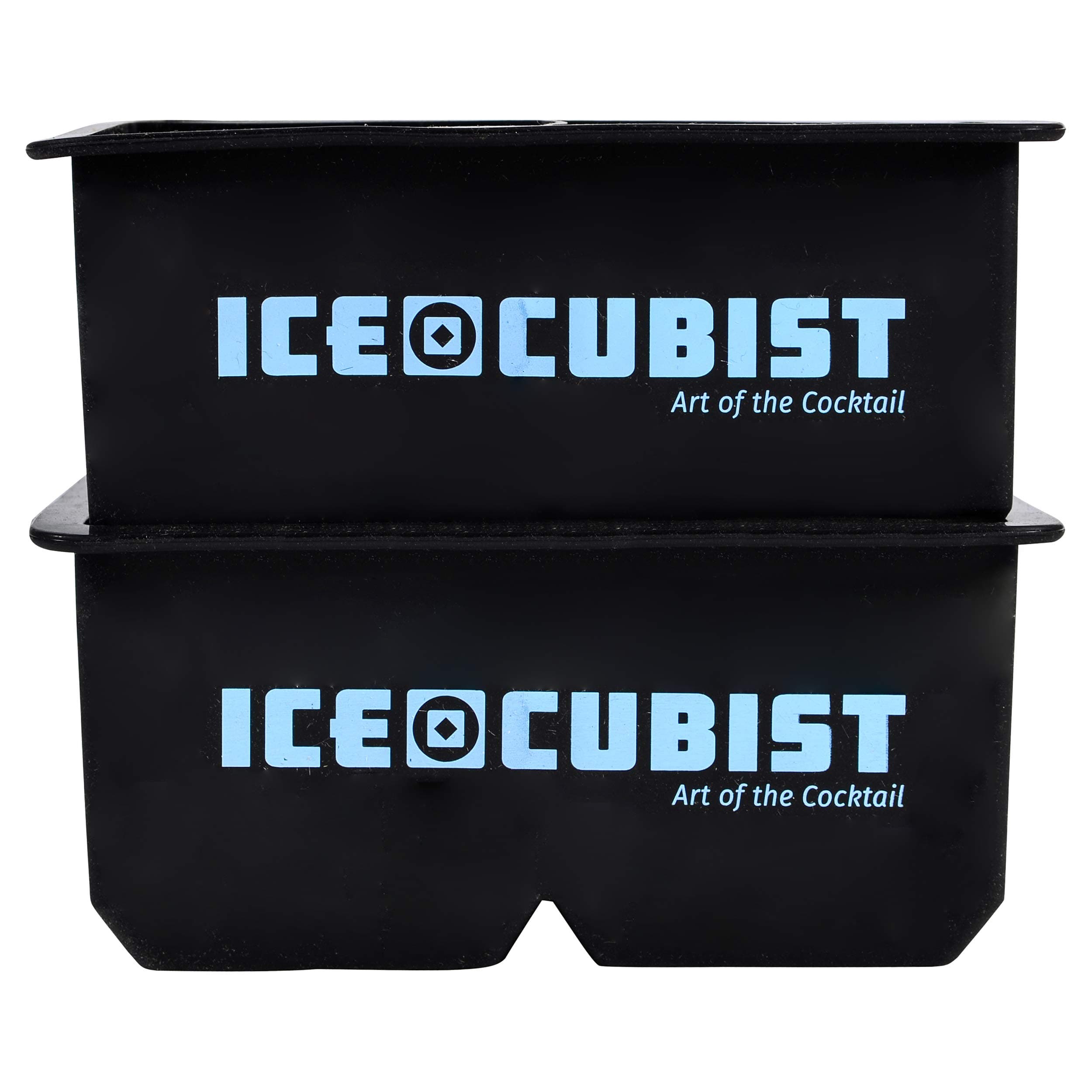 Ice Cubist Huge Square Ice Mold Tray - 2 Pack - Makes Extra Large 2.25 Inch Ice Cubes - Bar Accessories for Cocktails, Whiskey and More - Each Freezer Tray Makes (4) 2.25" Ice Cubes