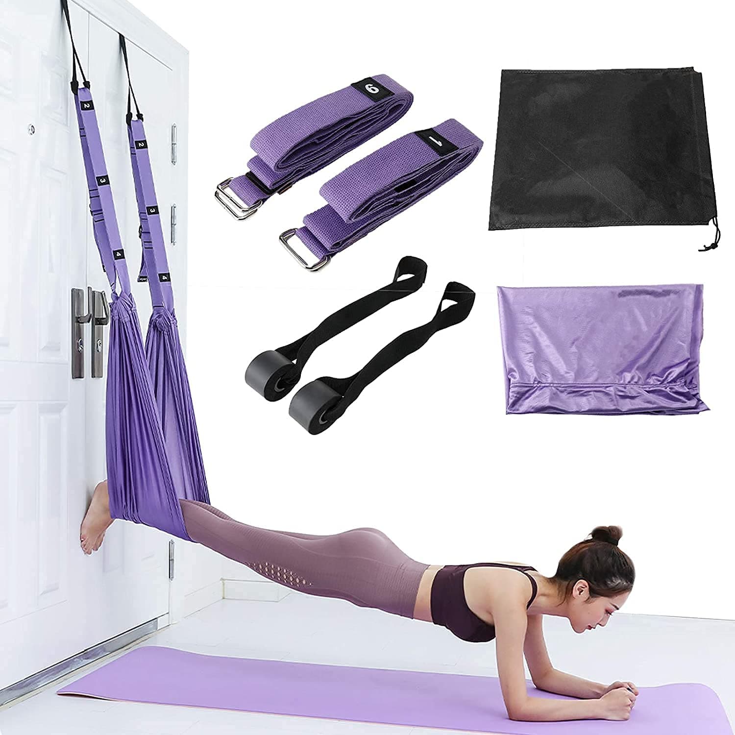Kresal Leg Stretcher Strap, Stretching Equipment with Door Anchor Flexibility Trainer Backbend Assist Stretch Out Strap for Dance Aerial Yoga Ballet Leg Stretching Exercise