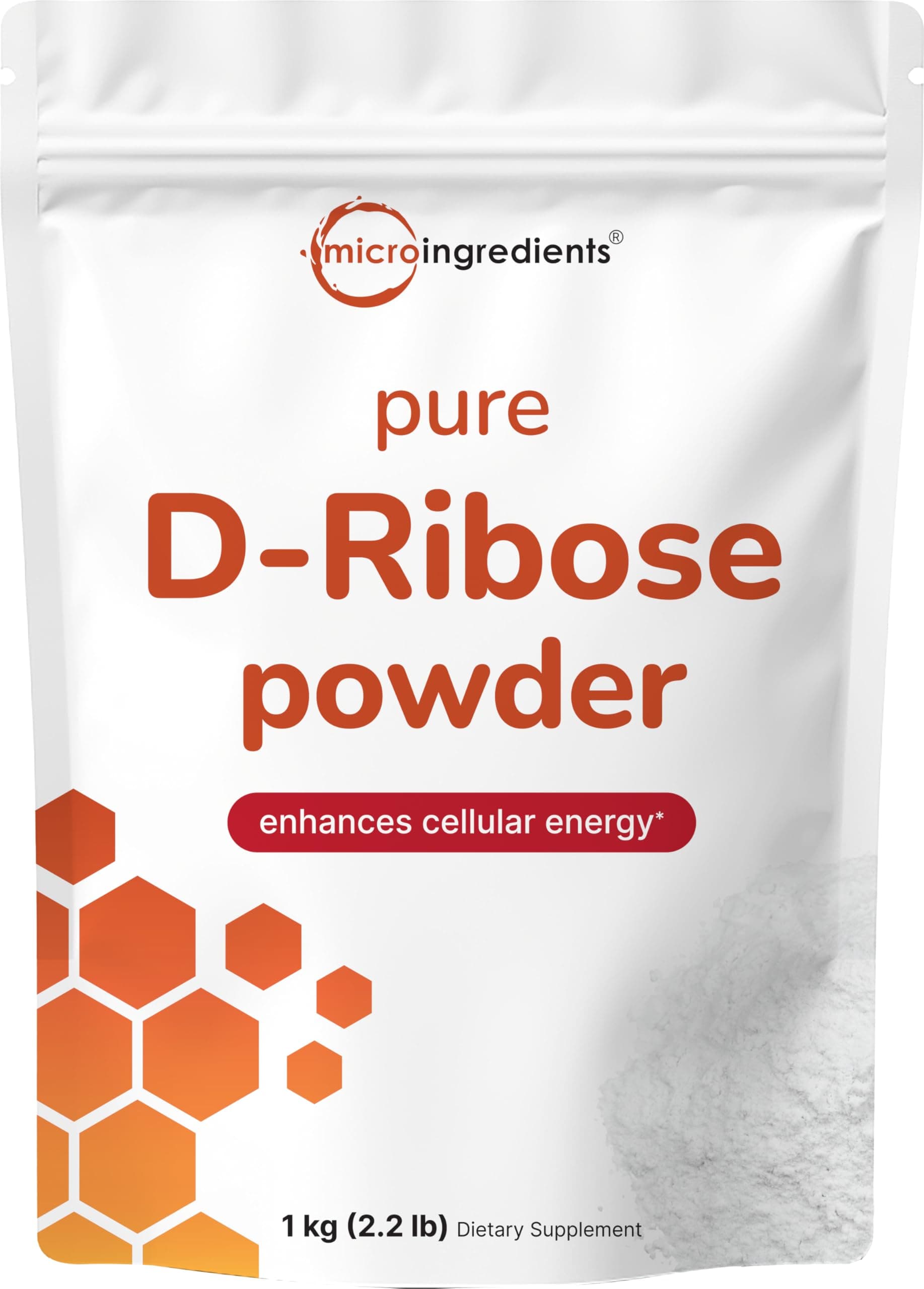Micro Ingredients Pure D Ribose Powder, 1 KG (2.2 Pound and 200 Servings), Powerfully Supports Energy and Muscle Endurance, Pharmaceutical Grade, Filler Free, No GMOs, No Gluten and Water Soluble