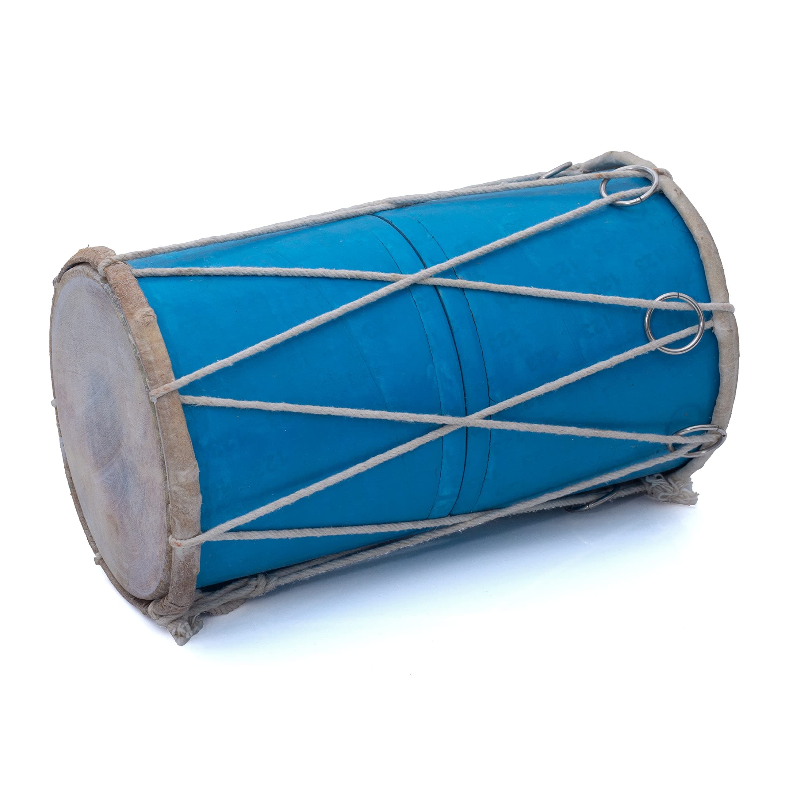 Handmade Wooden & Leather Classical Indian Folk Tabla Drum Set Hand Percussion Drums World Musical Instruments Punjabi Dhol Dholak Dholki 10 x 6 Inches Fun Birthday Housewarming Gift Ideas