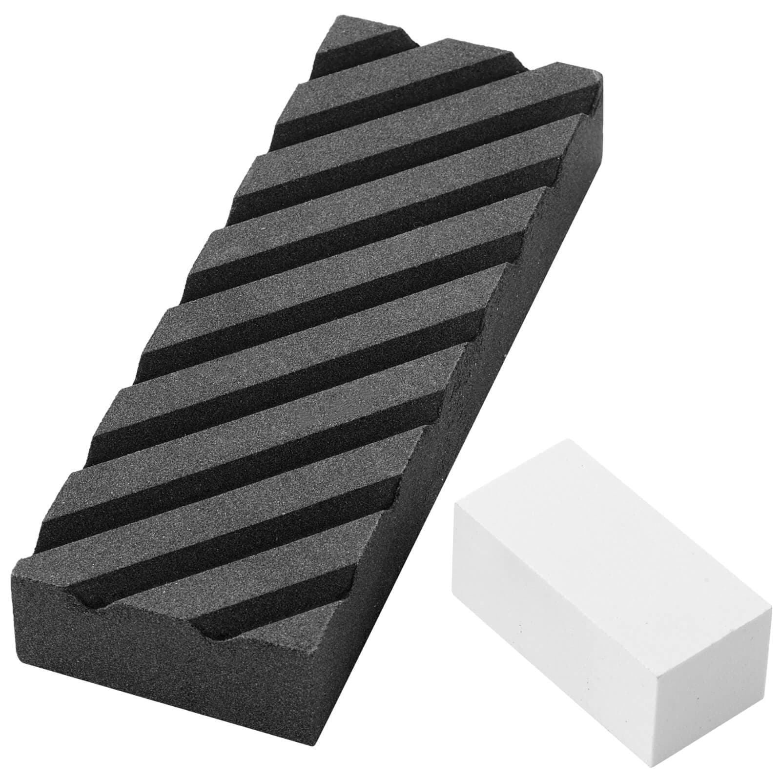 Angerstone Dual Grit Coarse/Fine Flattening Stone Set - Two Sharpening Stones Flattener - Whetstone Fixer with Grooves for Re-Levelling Any Whet stones, Oil Stones, Waterstones