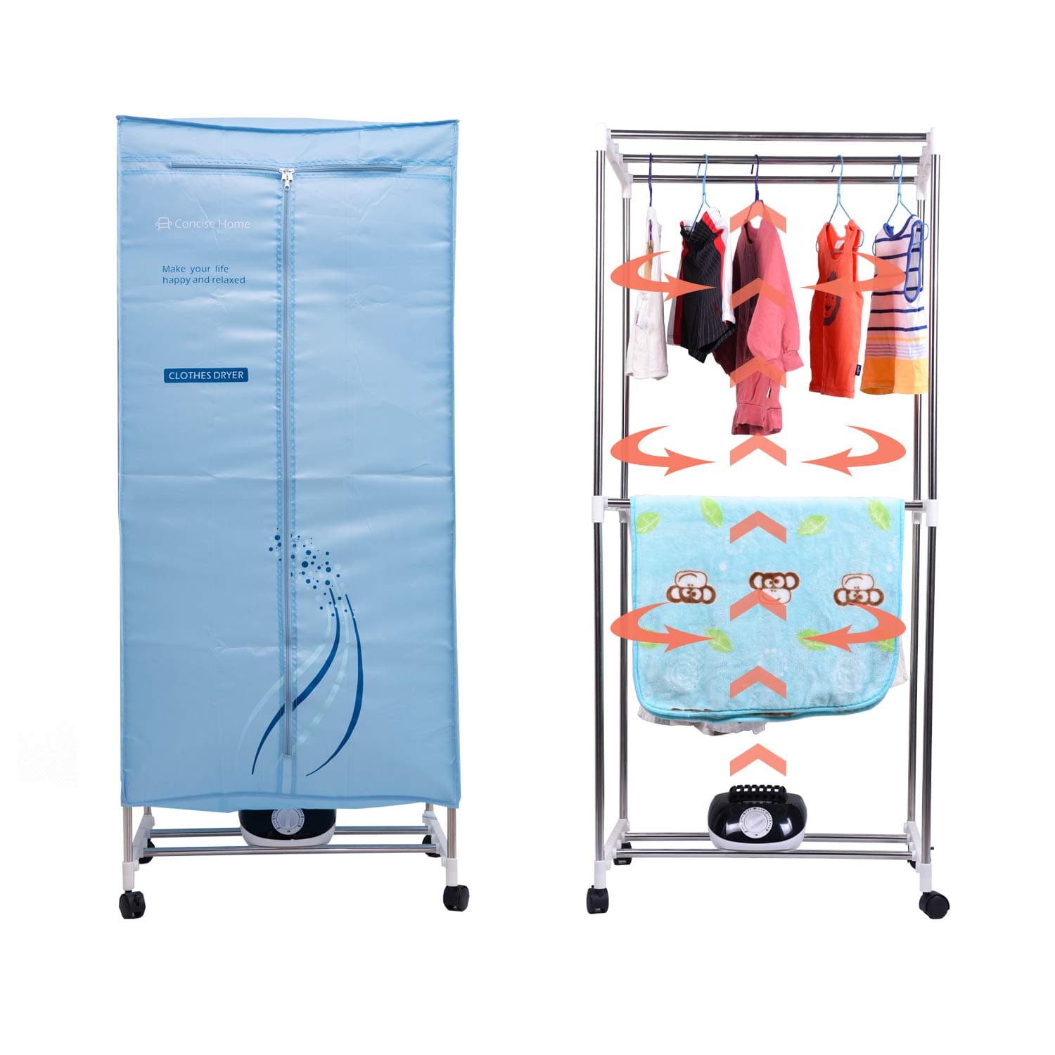 Electric Clothes Dryer 1000W Large Capacity 15kg Double layer Stainless Steel Energy-Efficient Indoor Wet Laundry Warm Air Drying Wardrobe Clothes Airer