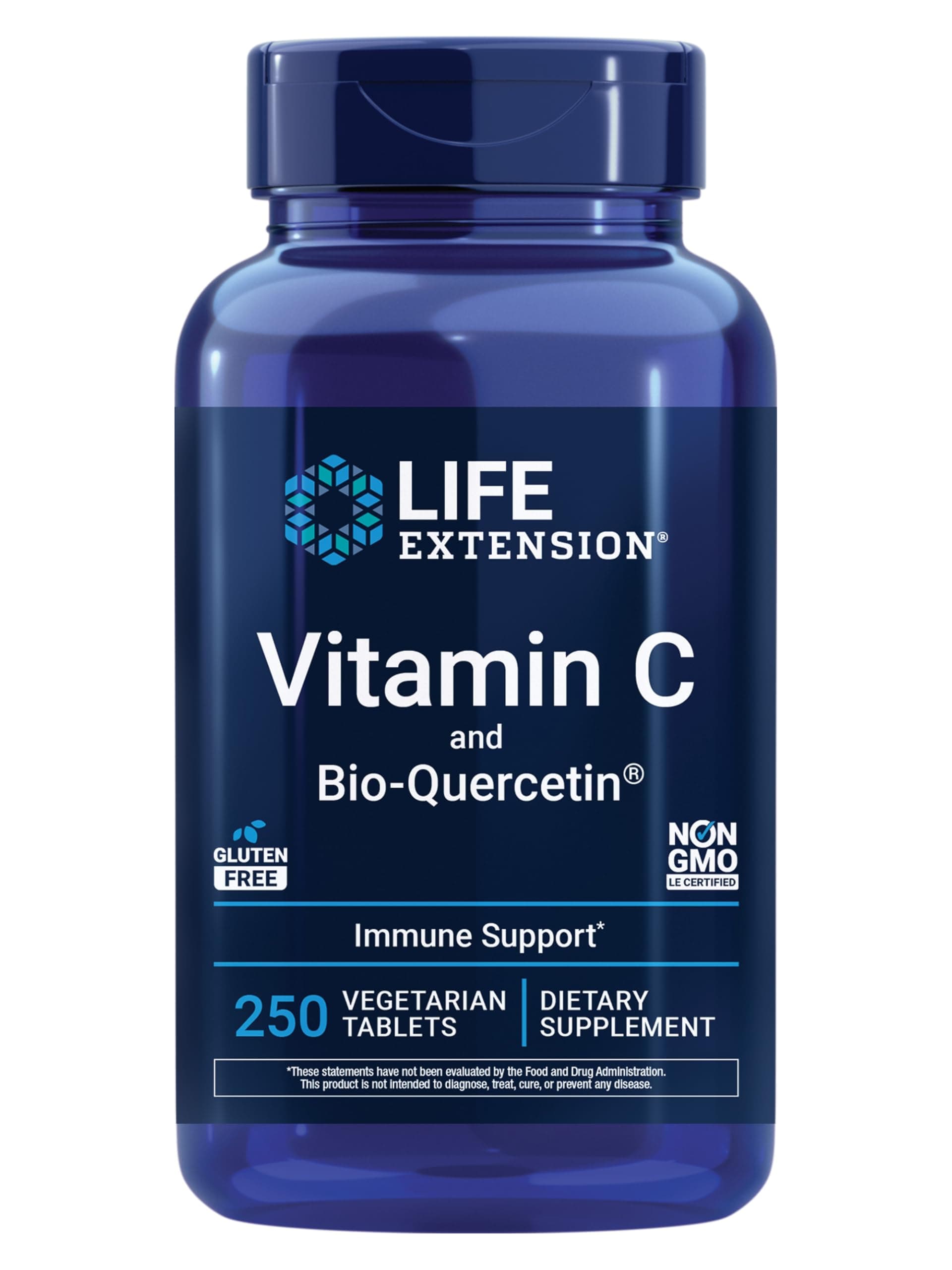 Vitamin C and Bio-Quercetin®, Cardiovascular Health Supplement, Immune Support, Highly absorbable, quercetin, Vitamin C, Gluten Free, Non-GMO, Vegetarian, 250 Tablets