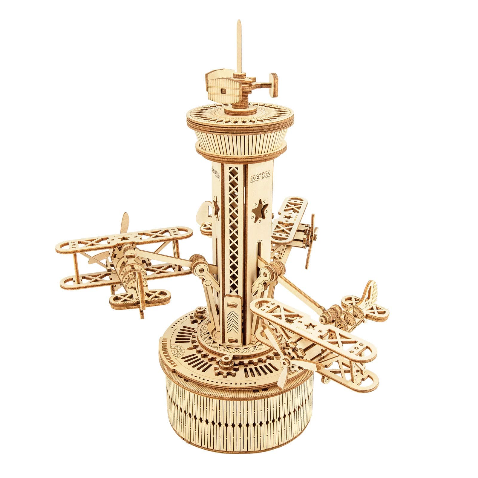 Wooden Model kit Airplane-Control Tower Model Wooden Puzzle Birthday Gifts For Teens and Adults