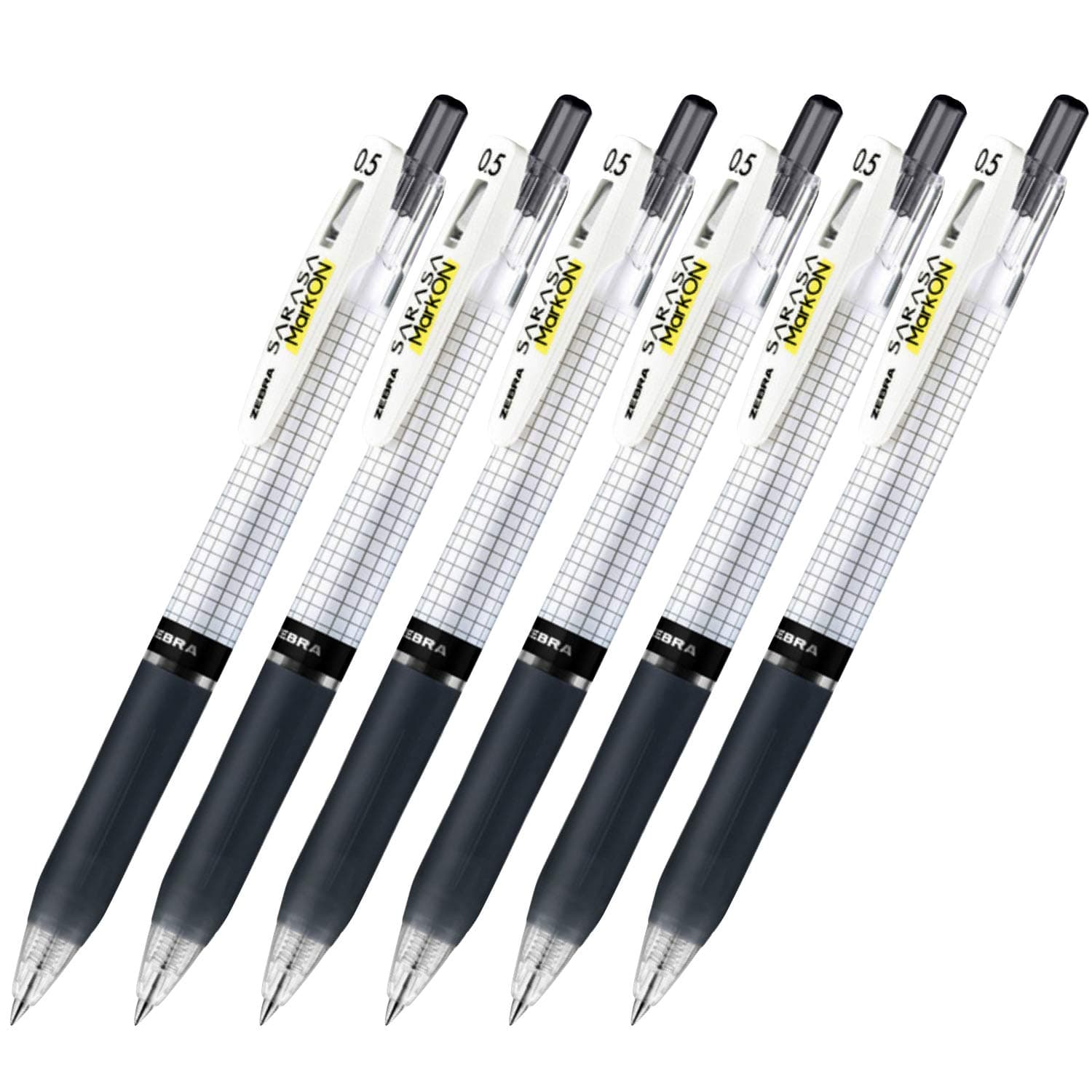 Zebra Sarasamak Gel Ink 0.5mm Ballpoint Pen Ink Color (Black) 6 Pack