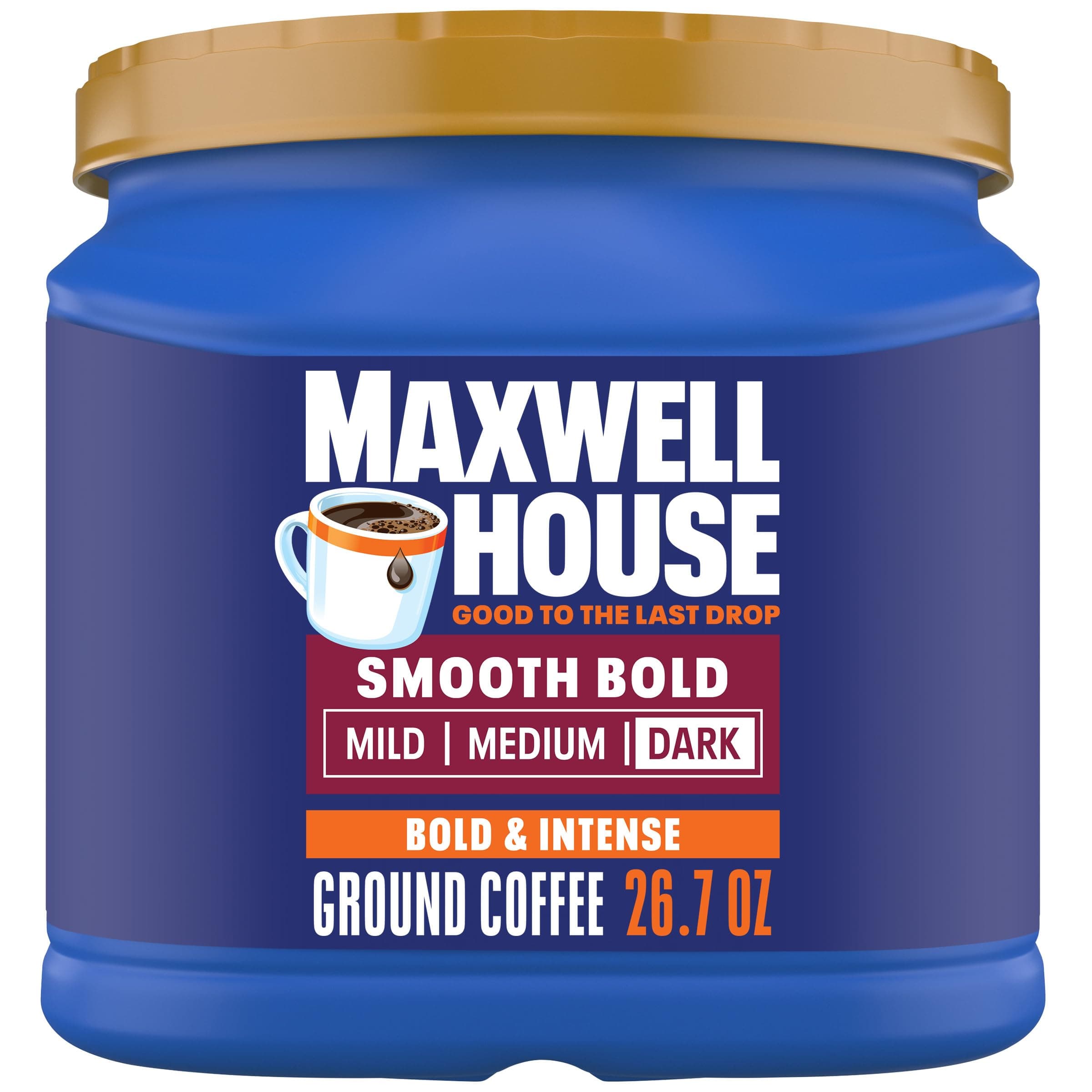 Maxwell House Smooth Bold Dark Roast Ground Coffee (26.7 oz Canister)