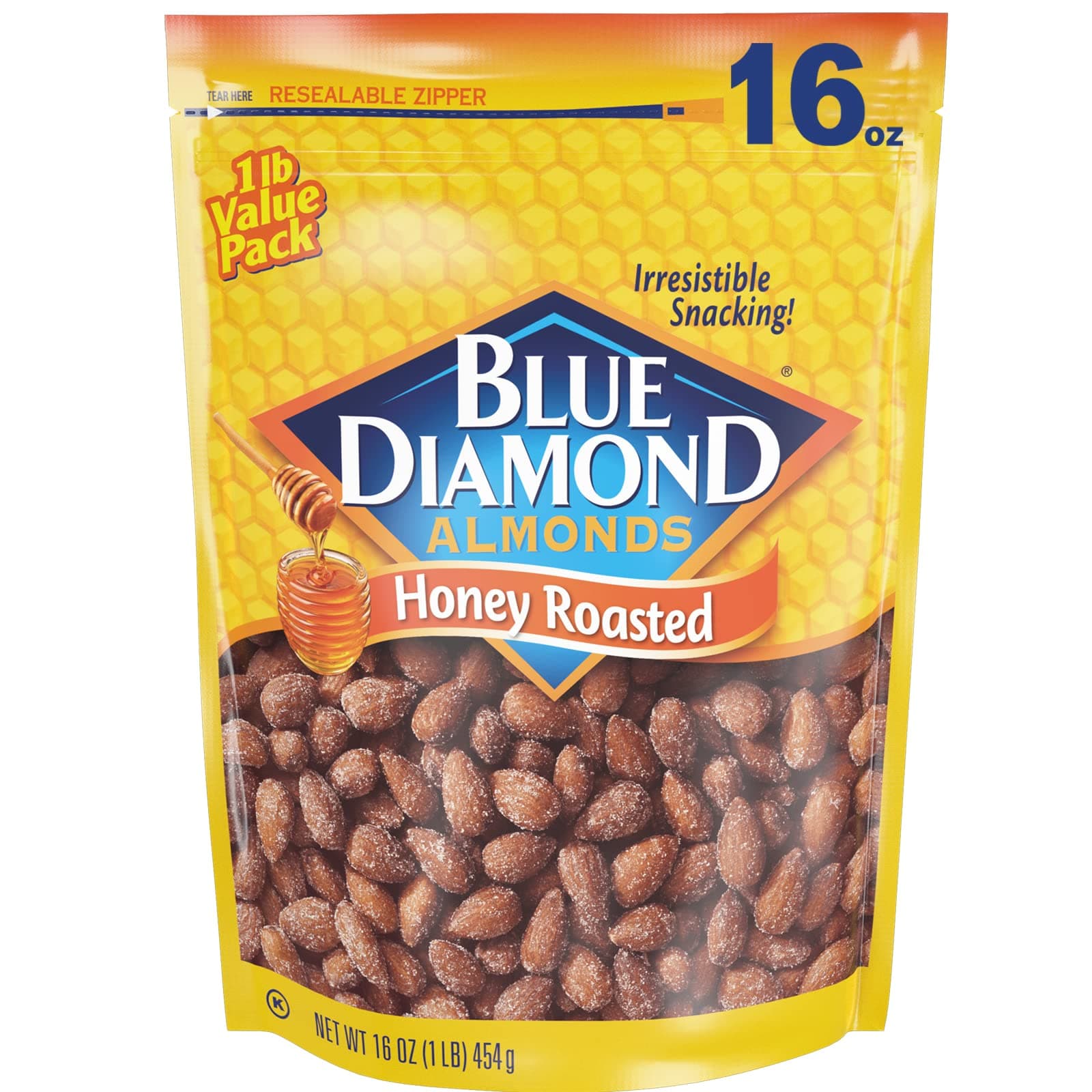 Blue Diamond Almonds Honey Roasted Snack Almonds, Honey Roasted, 1 Pound (Pack of 1)