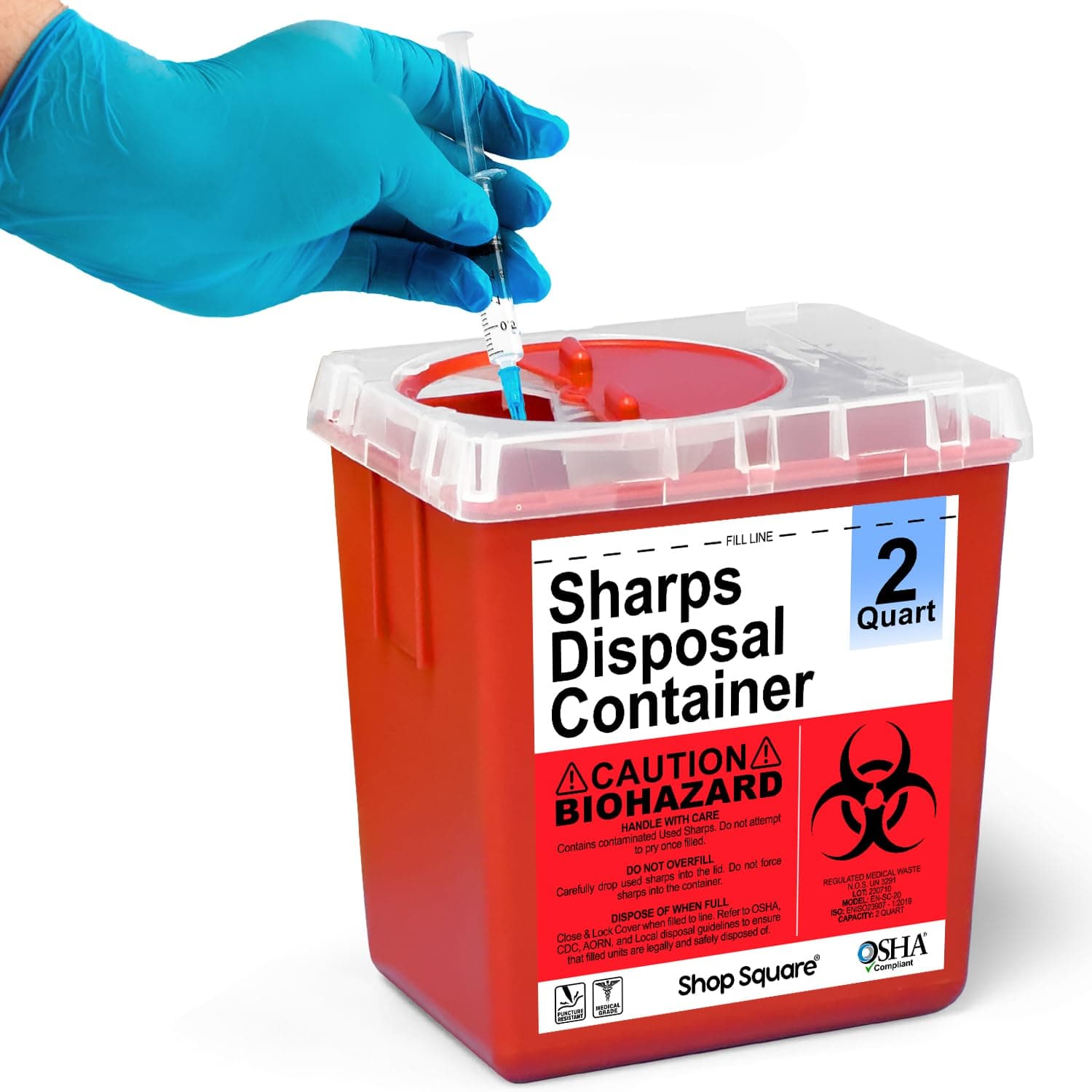 Sharps Container, Household Sharps Containers, 2 Quarter Needle Disposal Containers, Sharp Disposal Container,