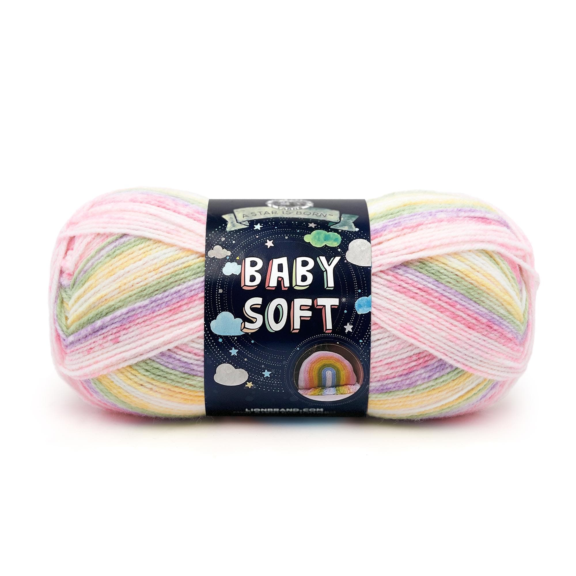 Lion Brand Yarn, Baby Soft Baby Blanket Yarn for Crocheting, Knitting, and Crafts, Circus Print, 1 Pack