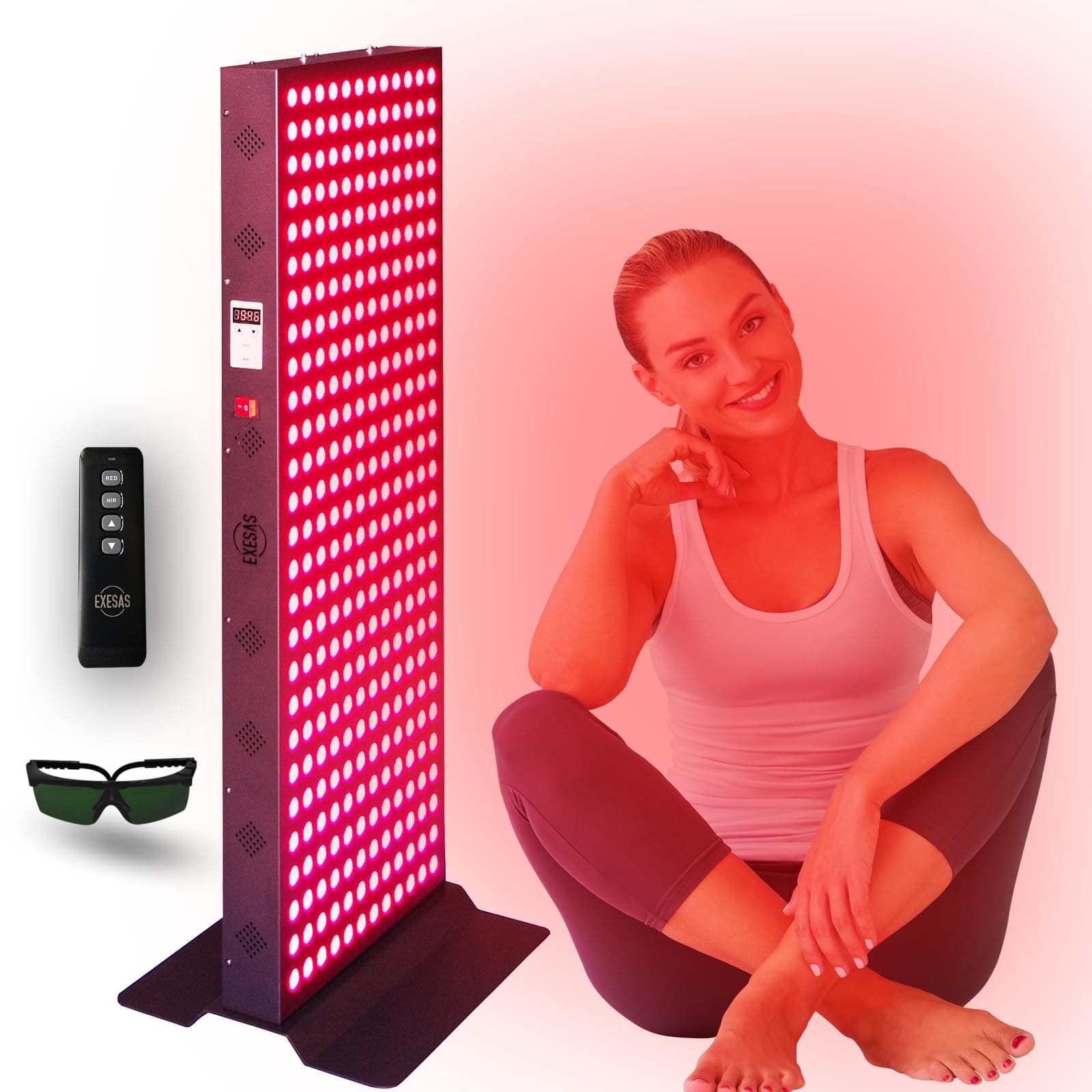Red Light Therapy Device for Full Body, 630nm, 660nm, 810nm & 850nm, Near Infrared Dual-Chip Clinical Grade LED Panel for Smooth Skin, Weight, Pain and Overall Wellness (324LED)