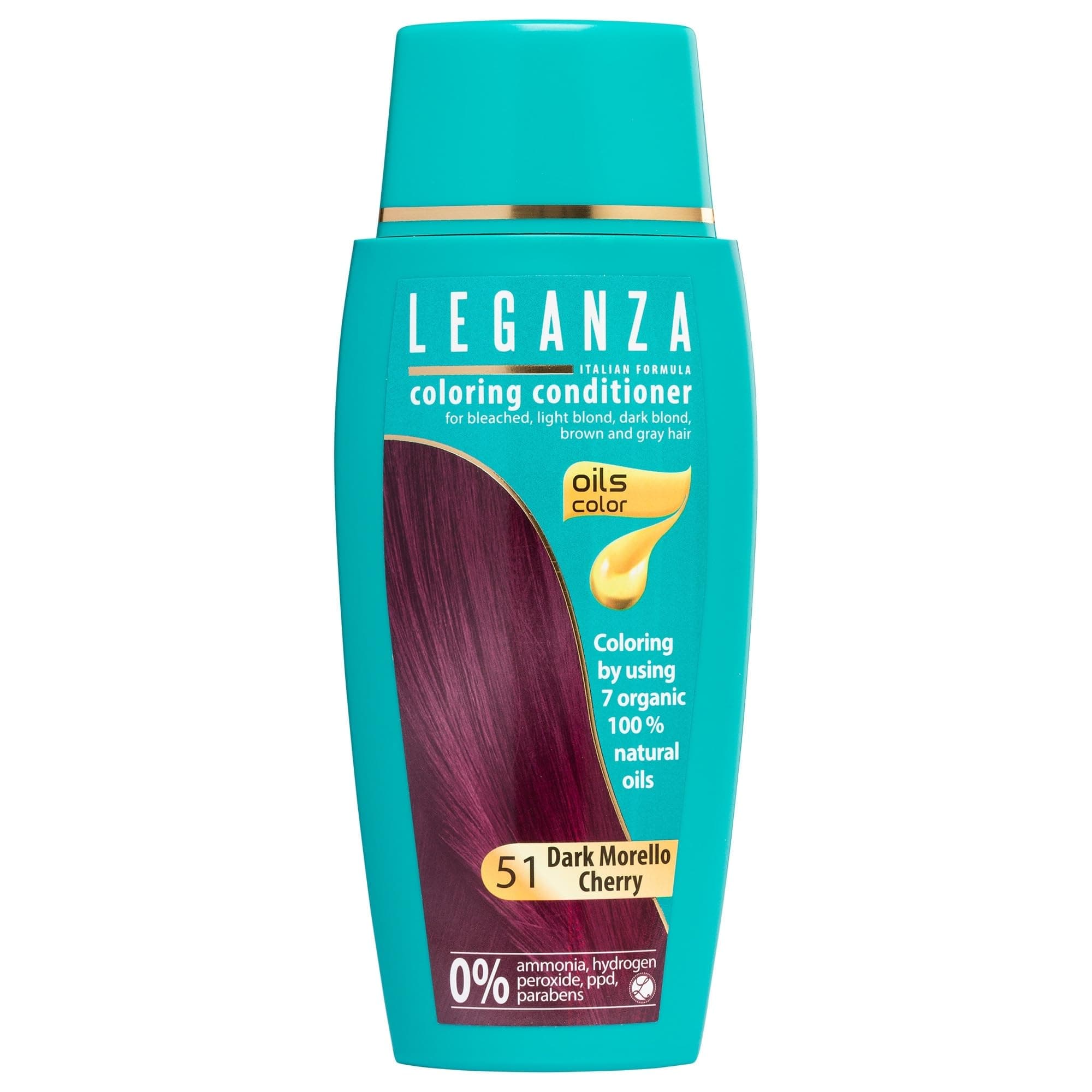 Hair Coloring Temporary Mask | Semi-Permanent Hair Colour Conditioner | Color Dark Morello Cherry Nº 51 | Treatment with 7 Natural Oils | Ammonia, PPD and Paraben Free | 150 ml
