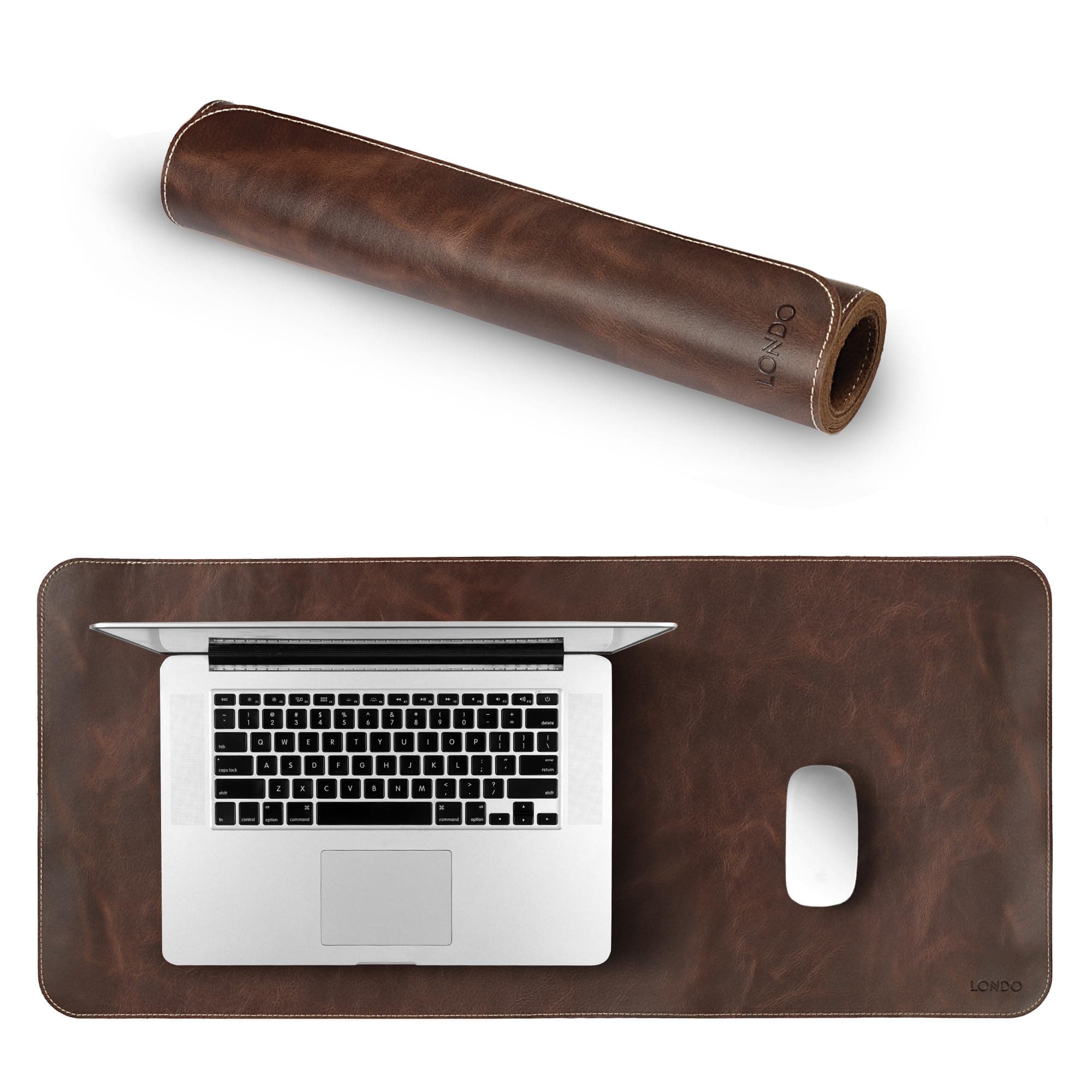 LONDO Genuine Leather Extended Mouse Pad - 74x33.5cm Desk Mat - Smooth & Non-Slip Surface