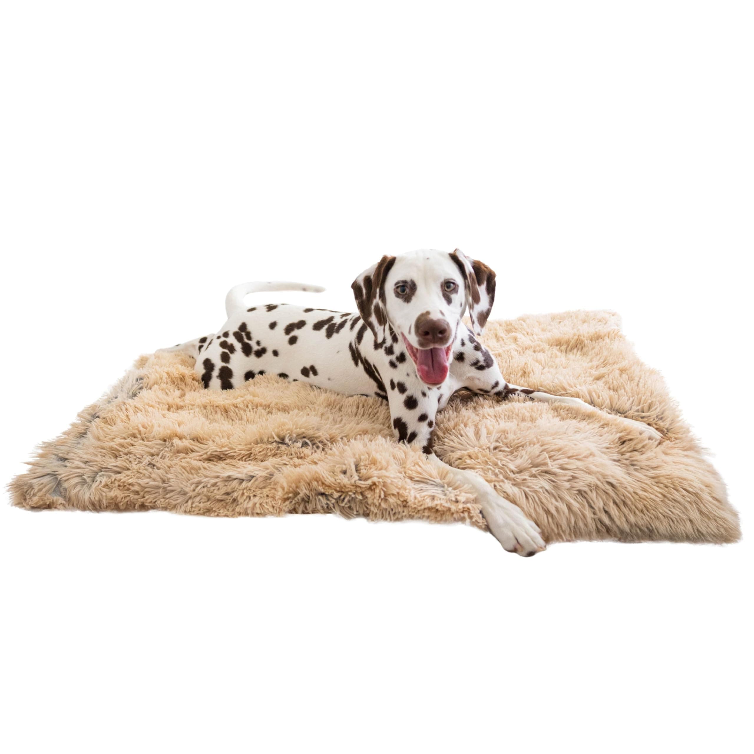 Best Friends by Sheri Calming Shag Dog Blanket – Ultra Soft Faux Fur Pet Throw, Anxiety-Relief, Lightweight Warm Bed Cover for Dogs and Cats, Machine Washable, Taupe, 30" x 40"