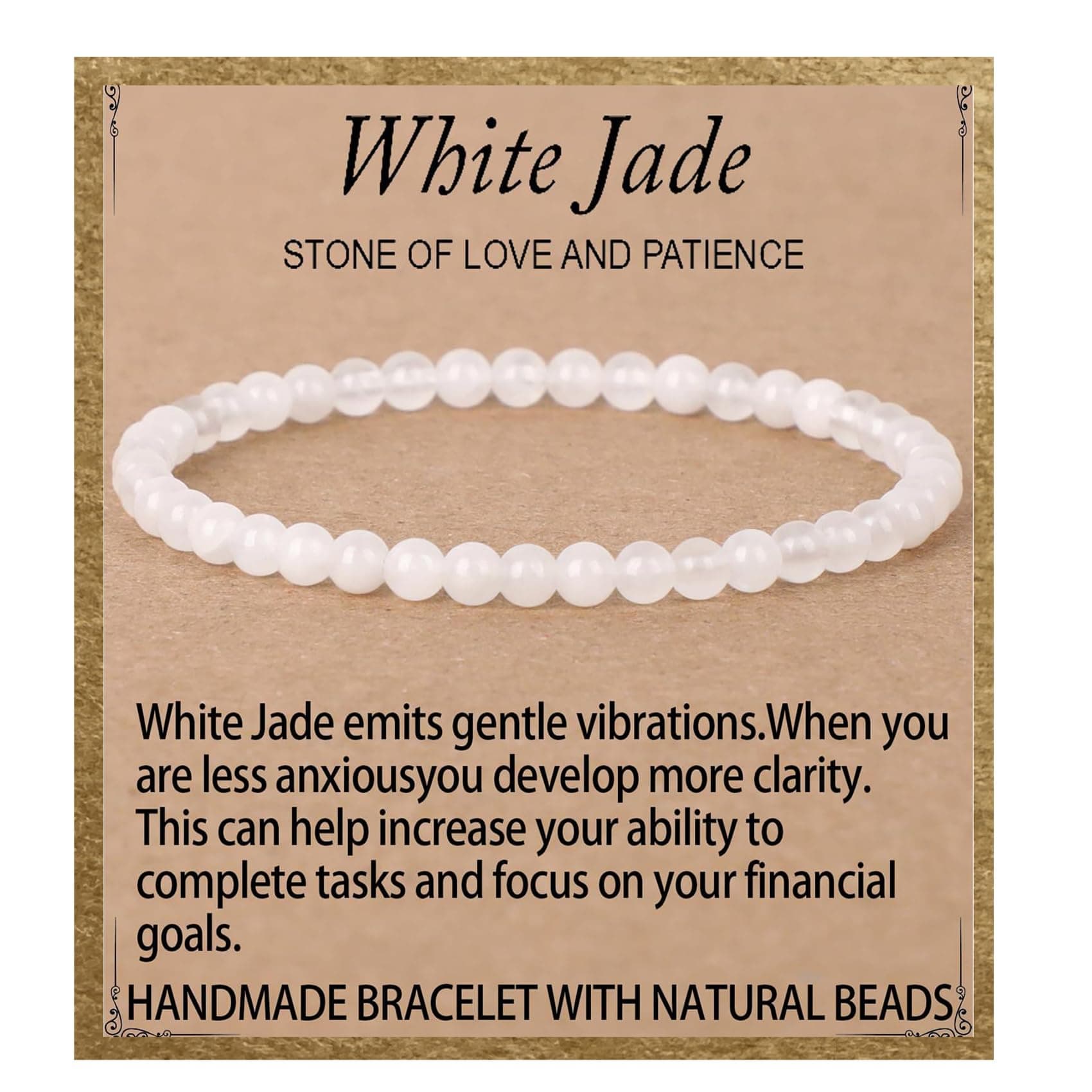 Handmade Natural Gemstone Stretch Elastic Bracelet Healing Crystal Round Stone Beads Jewelry Gifts for Women Men